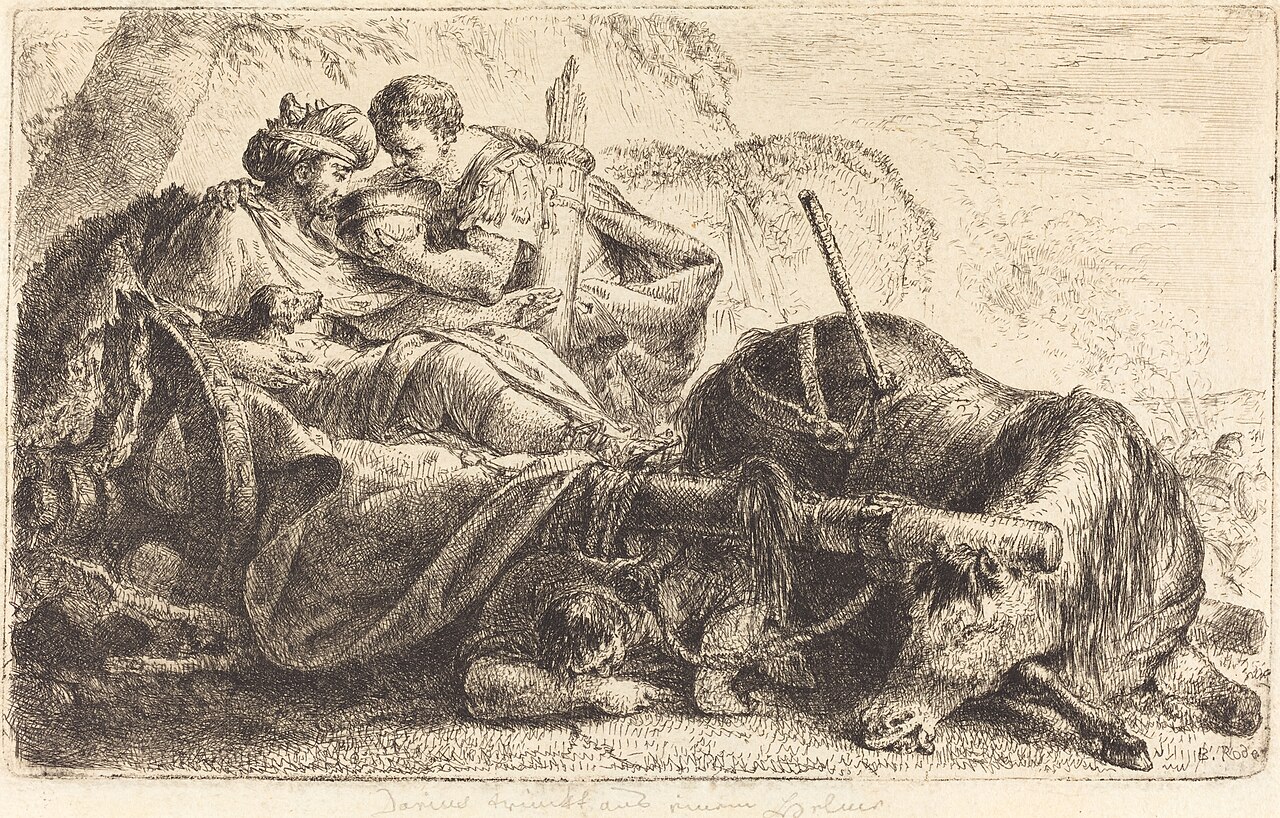 Darius Receiving Water from the Helmet of One of Alexander's Soldiers by Bernhard Rode