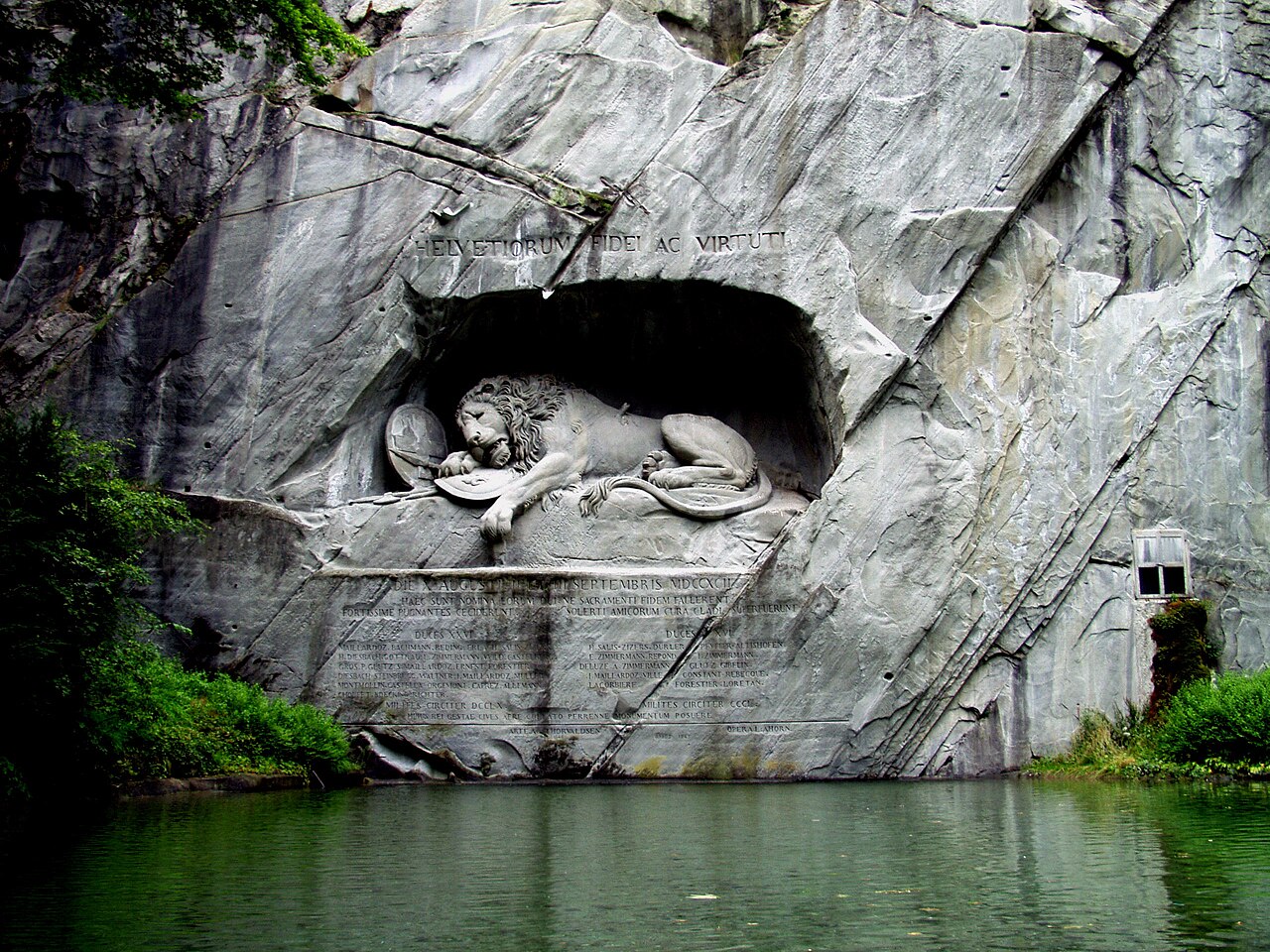 Lion Monument by Bertel Thorvaldsen