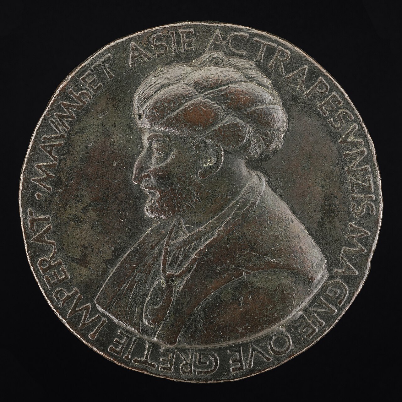 Mehmed II, 1430-1481, Sultan of the Turks 1451 [obverse] by Bertoldo di Giovanni