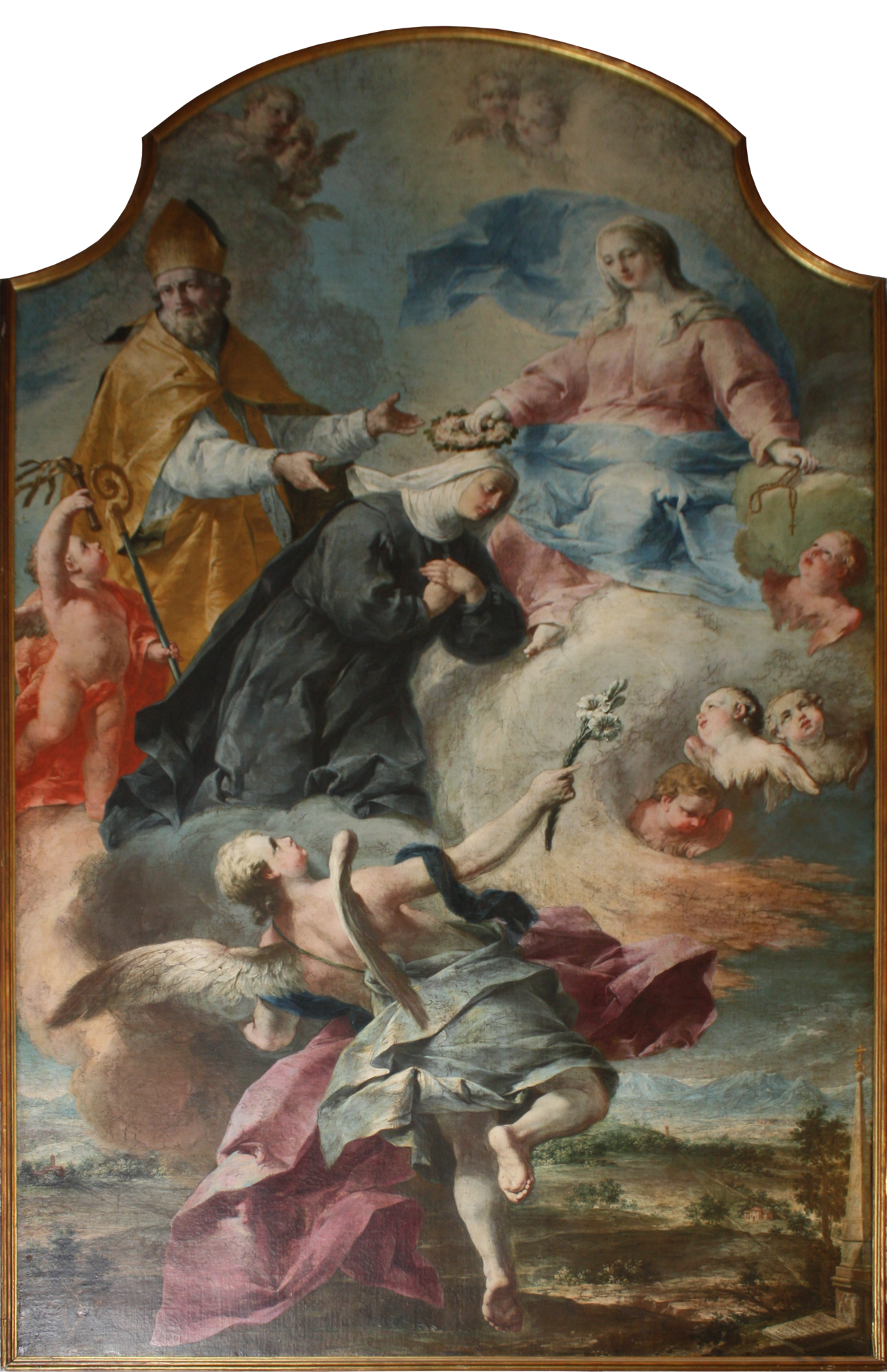 Coronation of Blessed Giuliana afore Saint Ambrose by Biagio Bellotti