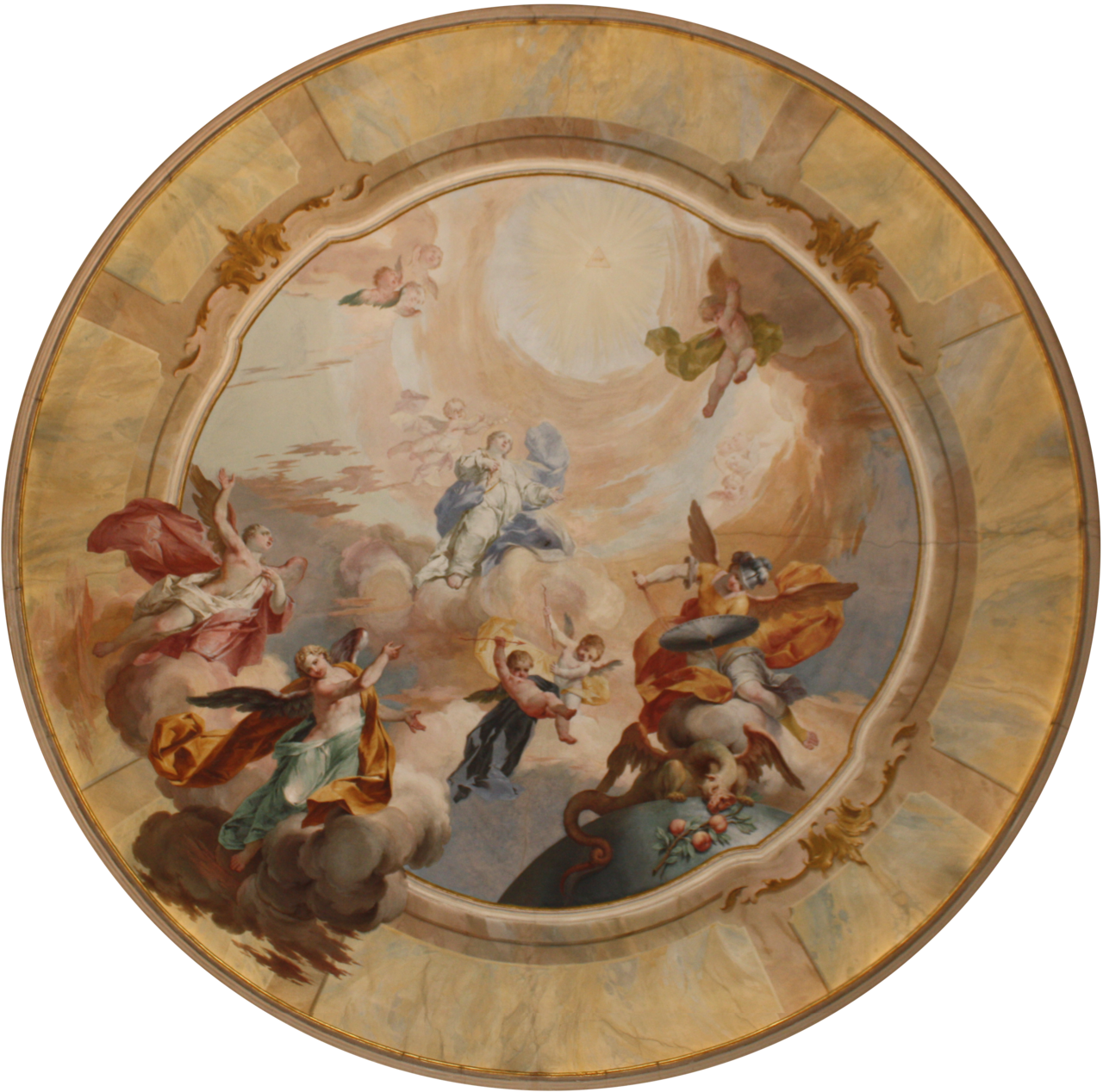 Glory of the Virgin and the Archangel Michael who wins the tempter devil by Biagio Bellotti