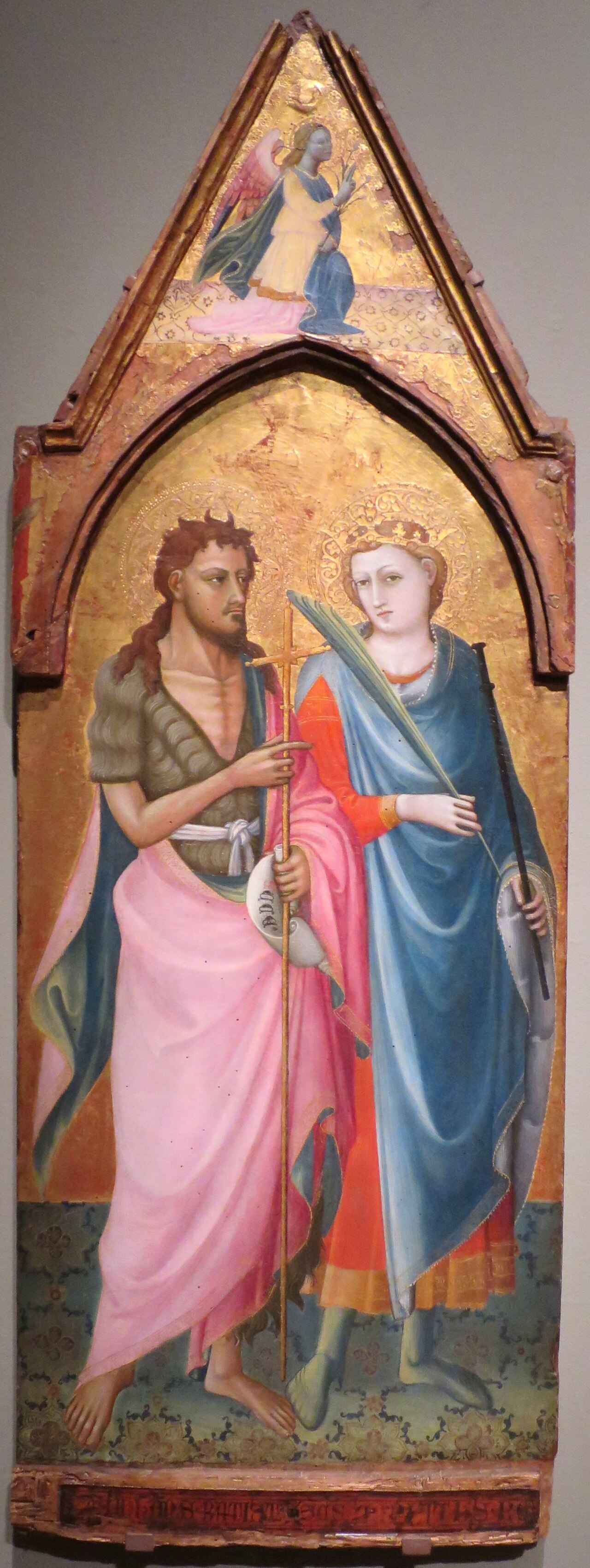 Icon of Saints John the Baptist and Minias by Bicci di Lorenzo