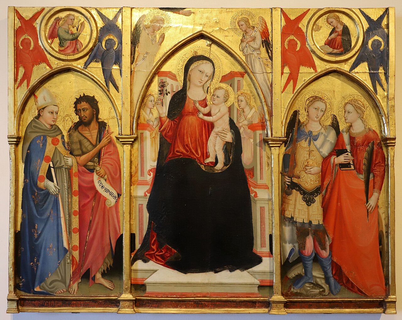 Triptych with Madonna and Child with Saints by Bicci di Lorenzo