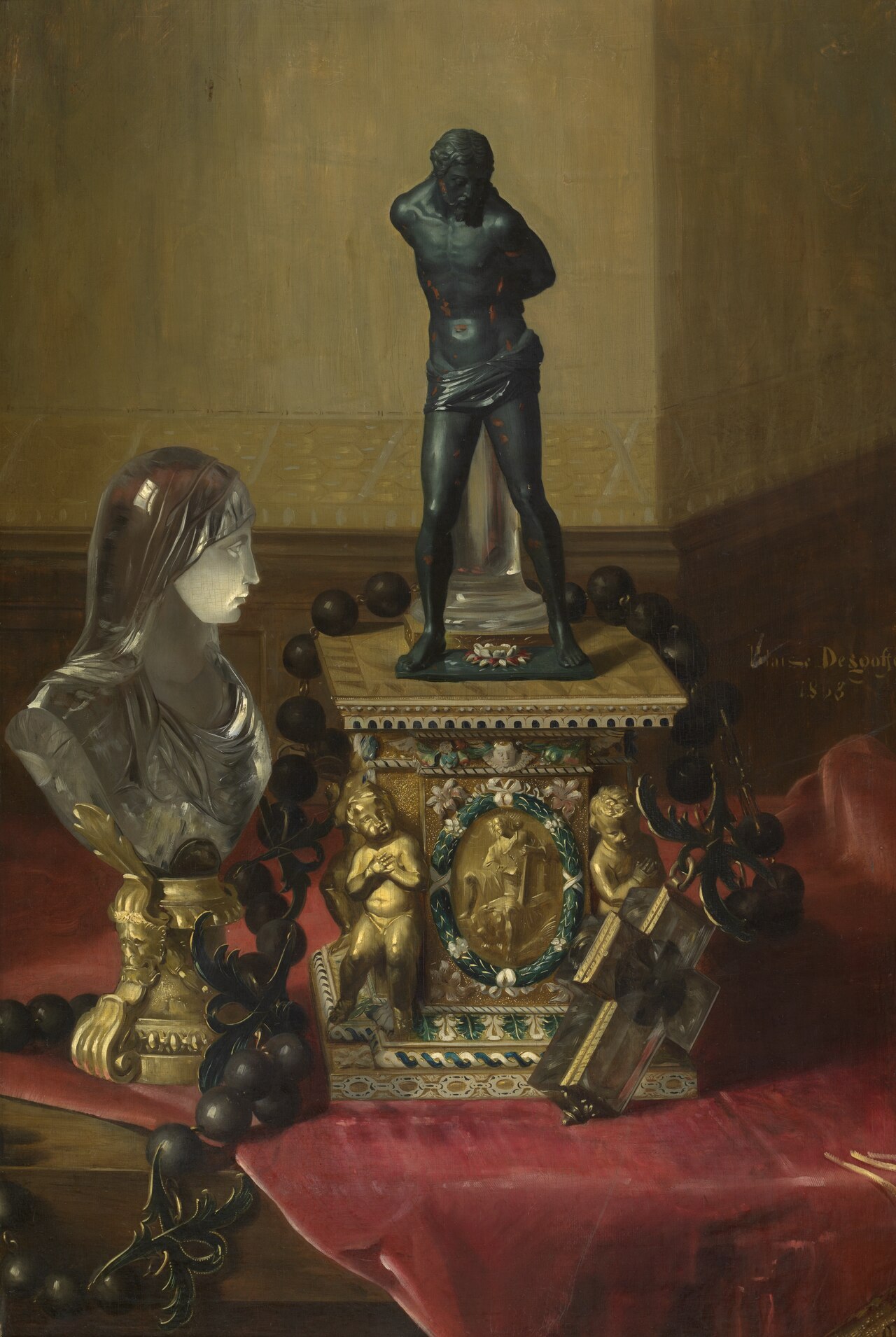At the Louvre by Blaise Alexandre Desgoffe