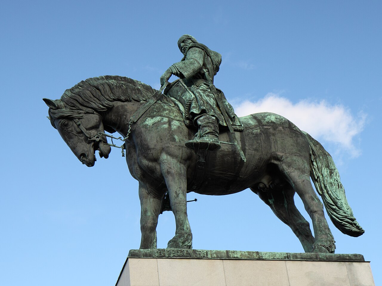 Statue of Jan Žižka at Vítkov Hill by Bohumil Kafka