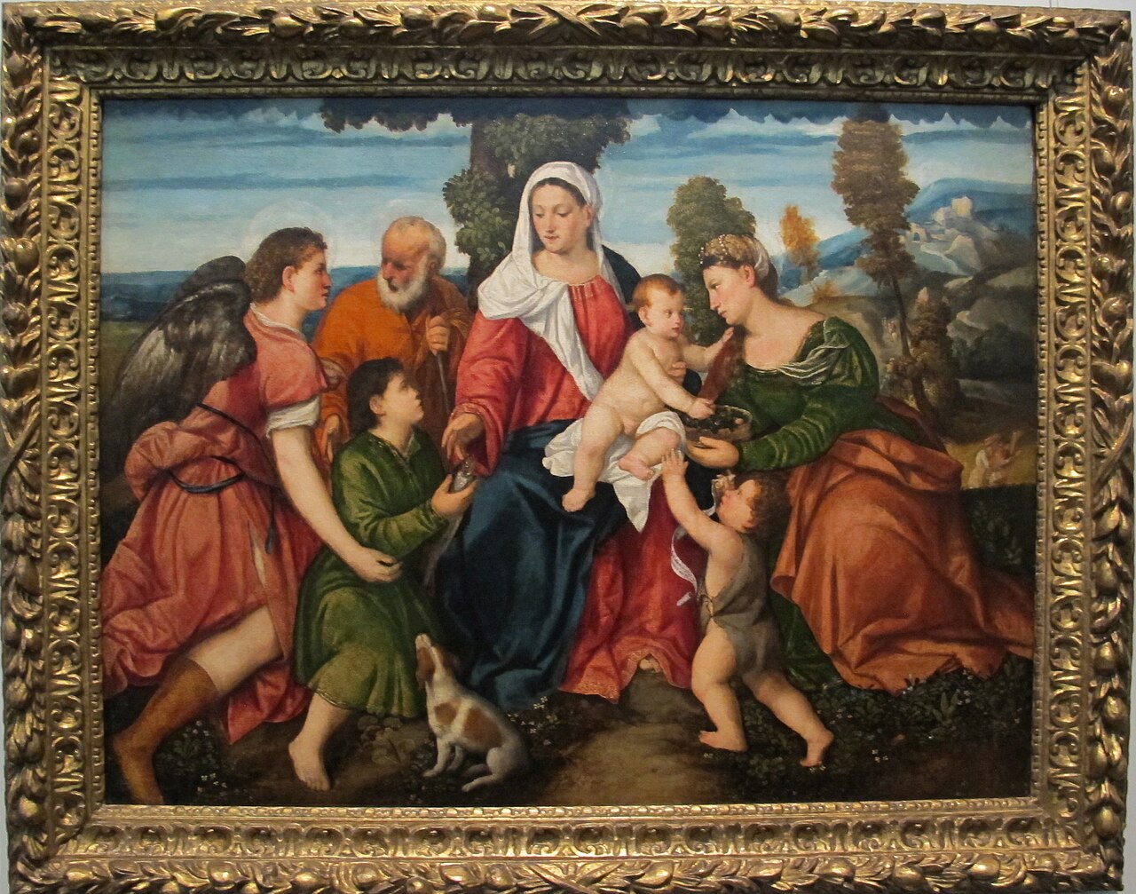 The Holy Family with Tobias and the Angel, Sts. Dorothy, and Infant John the Baptist by Bonifazio Veronese