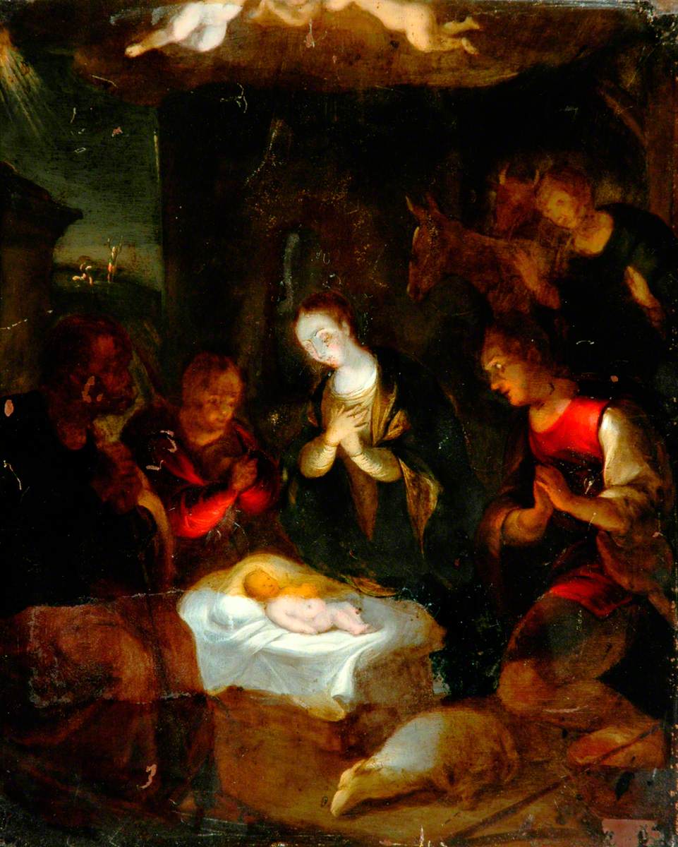 The Adoration of the Shepherds by Branwell Brontë
