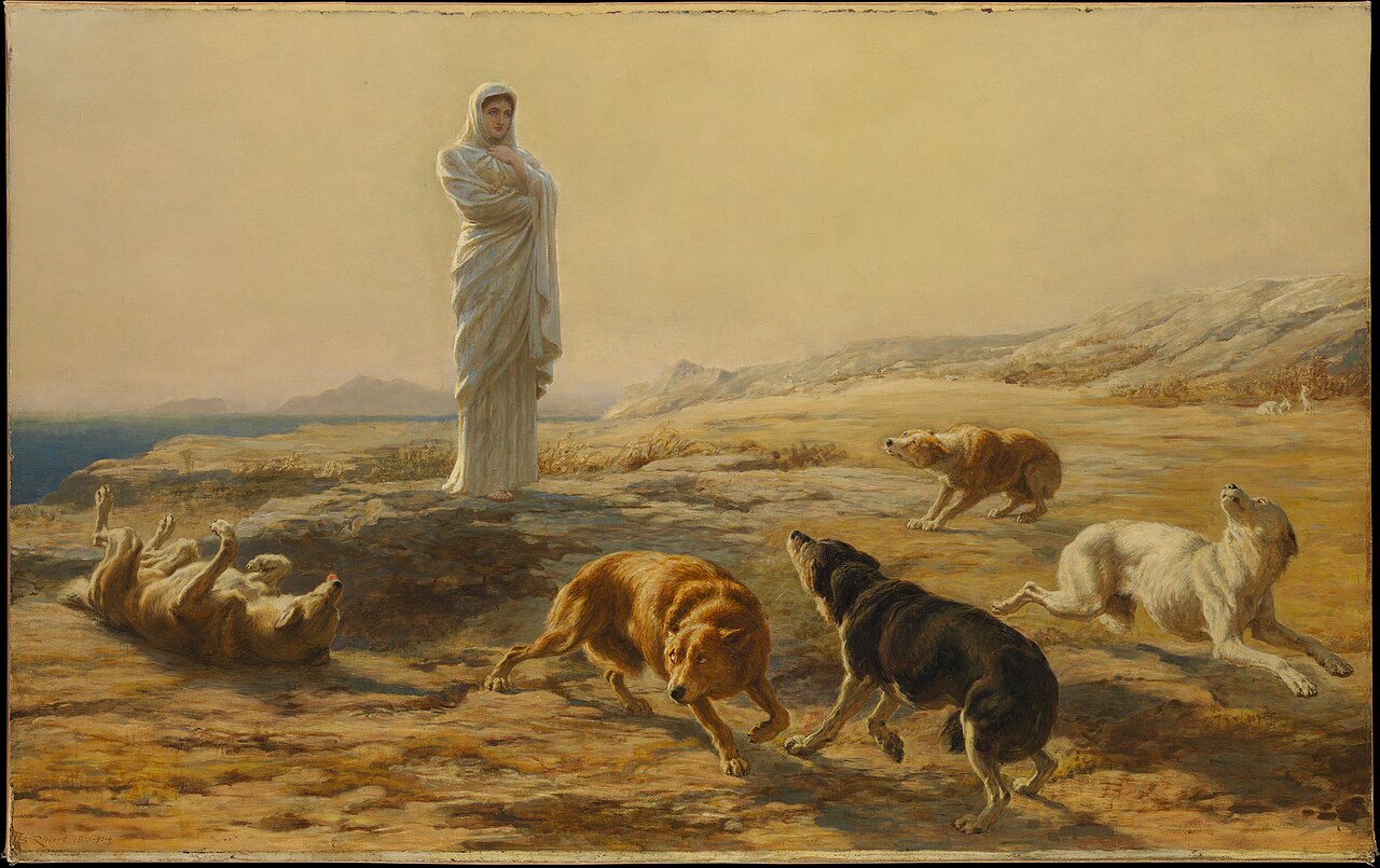 Pallas Athena and the Herdsman's Dogs by Briton Rivière