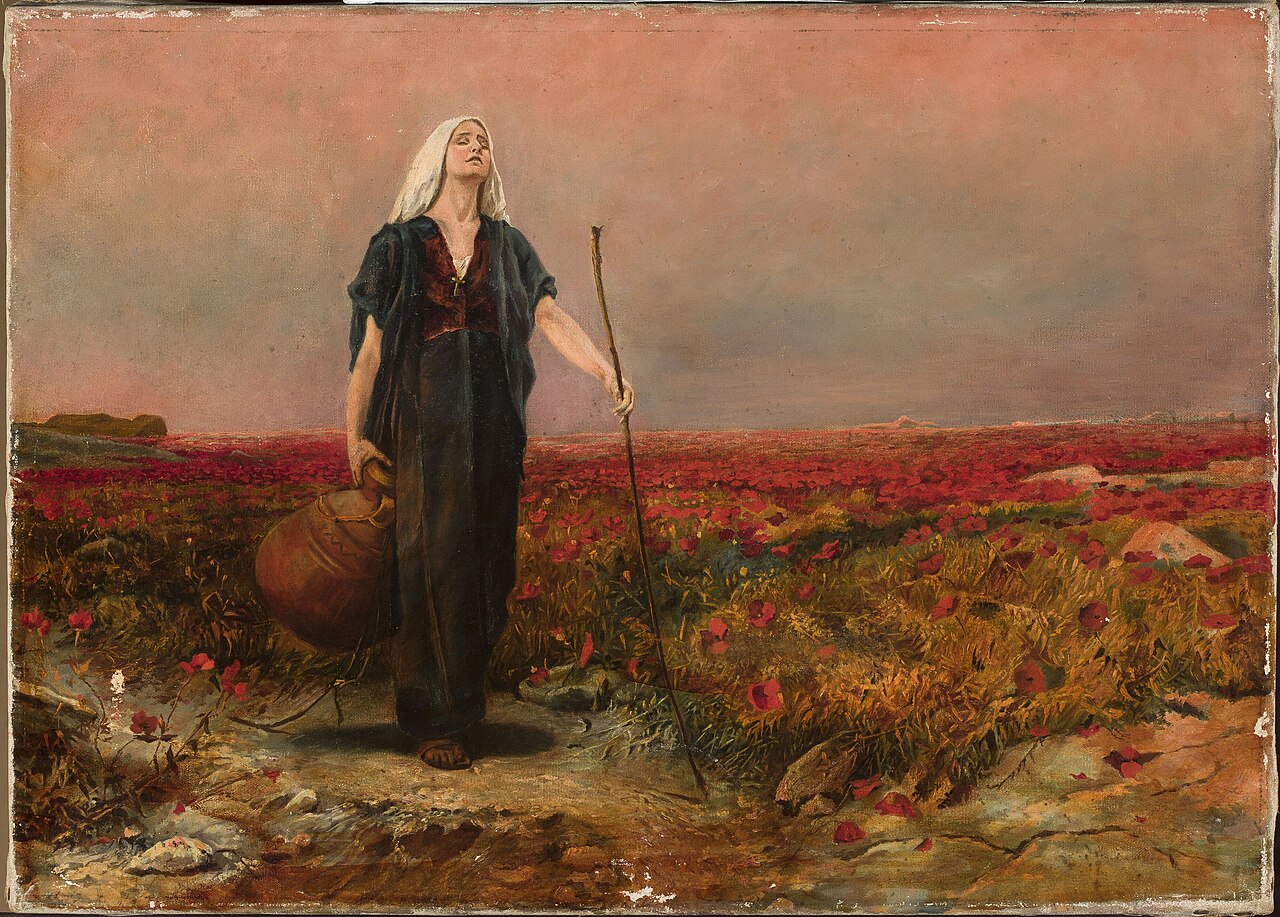 Blind woman in the field by Bruno Piglhein