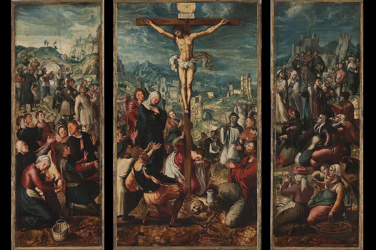 Triptych:Crucifixion of Jesus by Brunswick Monogrammist