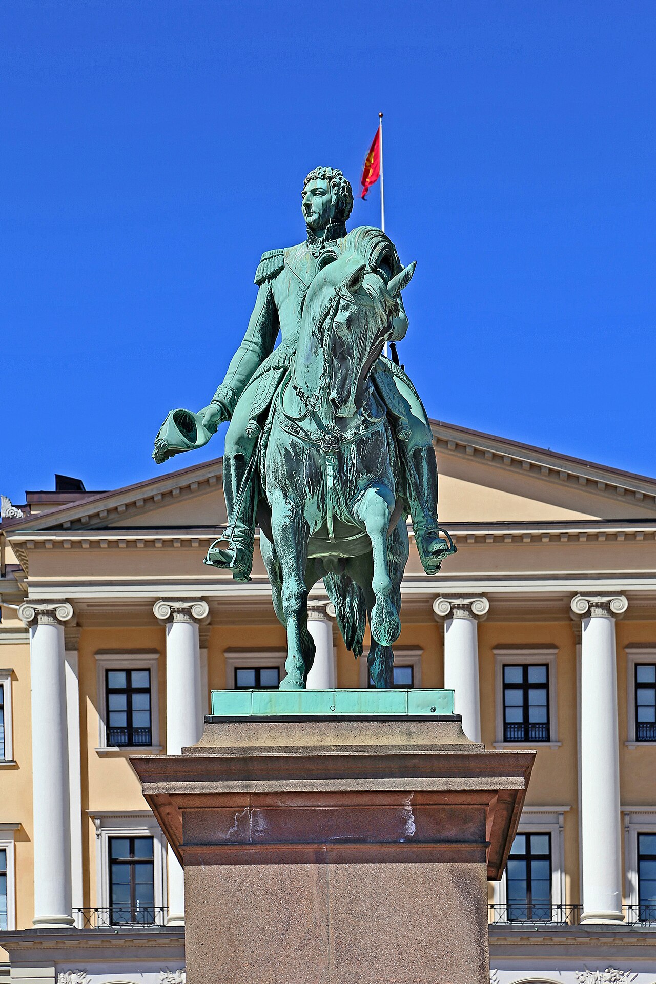 equestrian statue of Charles XIV John of Sweden by Brynjulf Bergslien