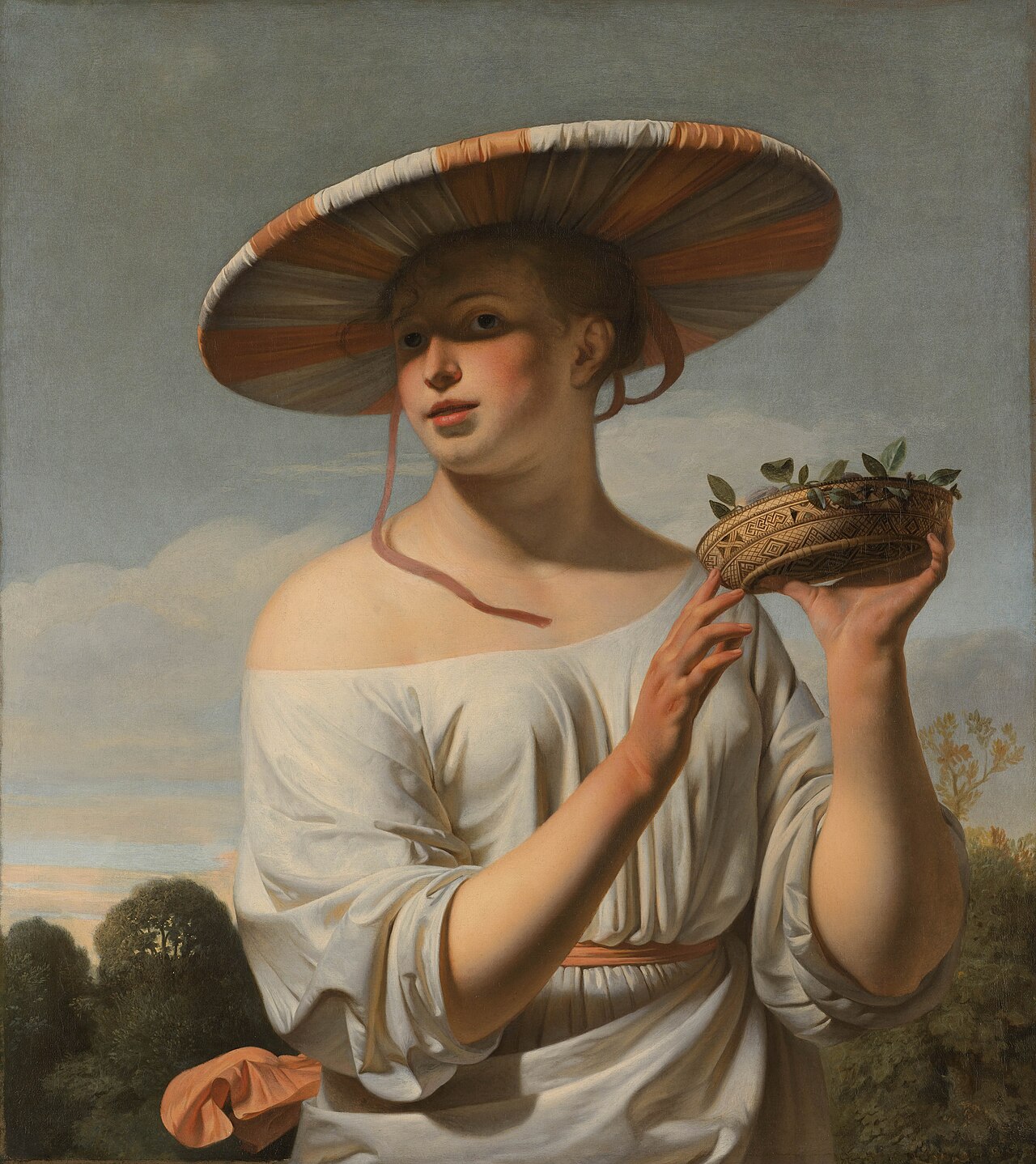 Girl in a Large Hat by Caesar van Everdingen