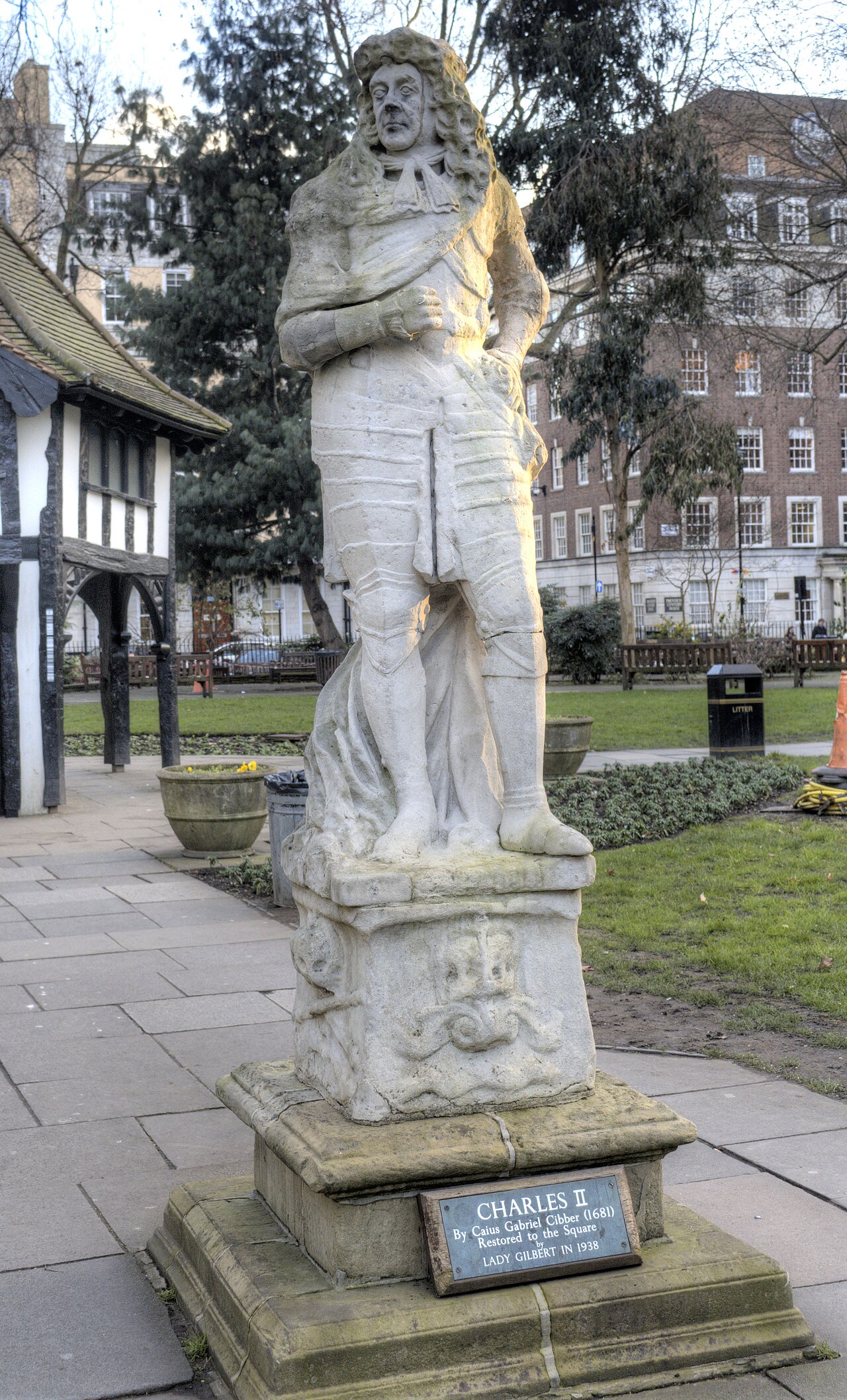 Statue of Charles II by Caius Gabriel Cibber