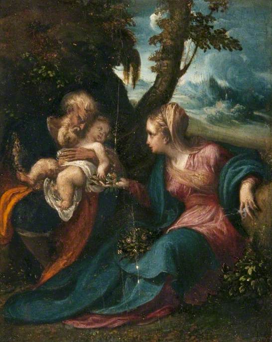 Holy Family in a Landscape by Camillo Boccaccino
