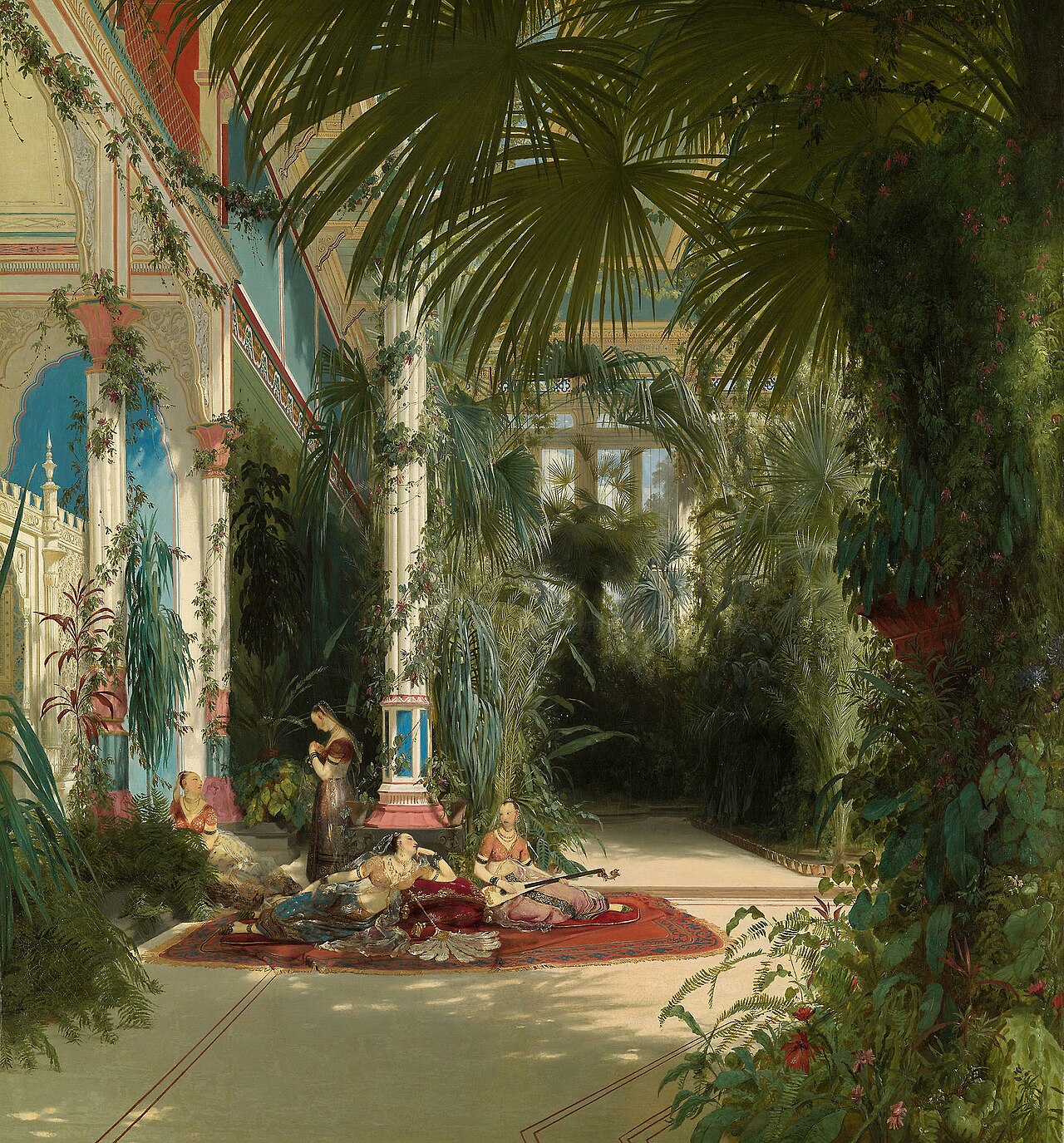 The Interior of the Palm House on the Pfaueninsel Near Potsdam by Carl Blechen