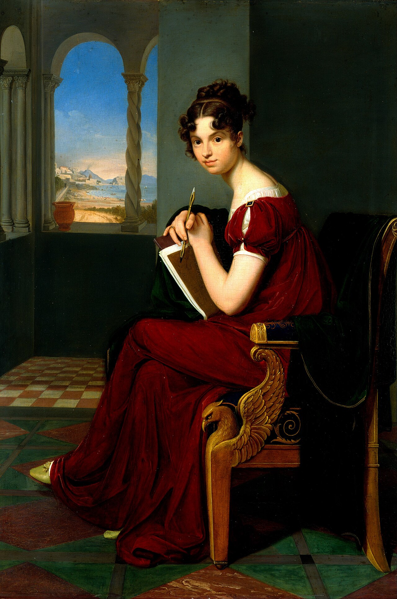Young Lady with Drawing Utensils - Countess Thekla Ludolf, neé Weyssenhoff by Carl Christian Vogel von Vogelstein