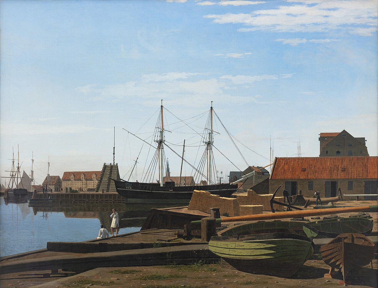 View of Larsen Square near Copenhagen Harbor by Carl Dahl
