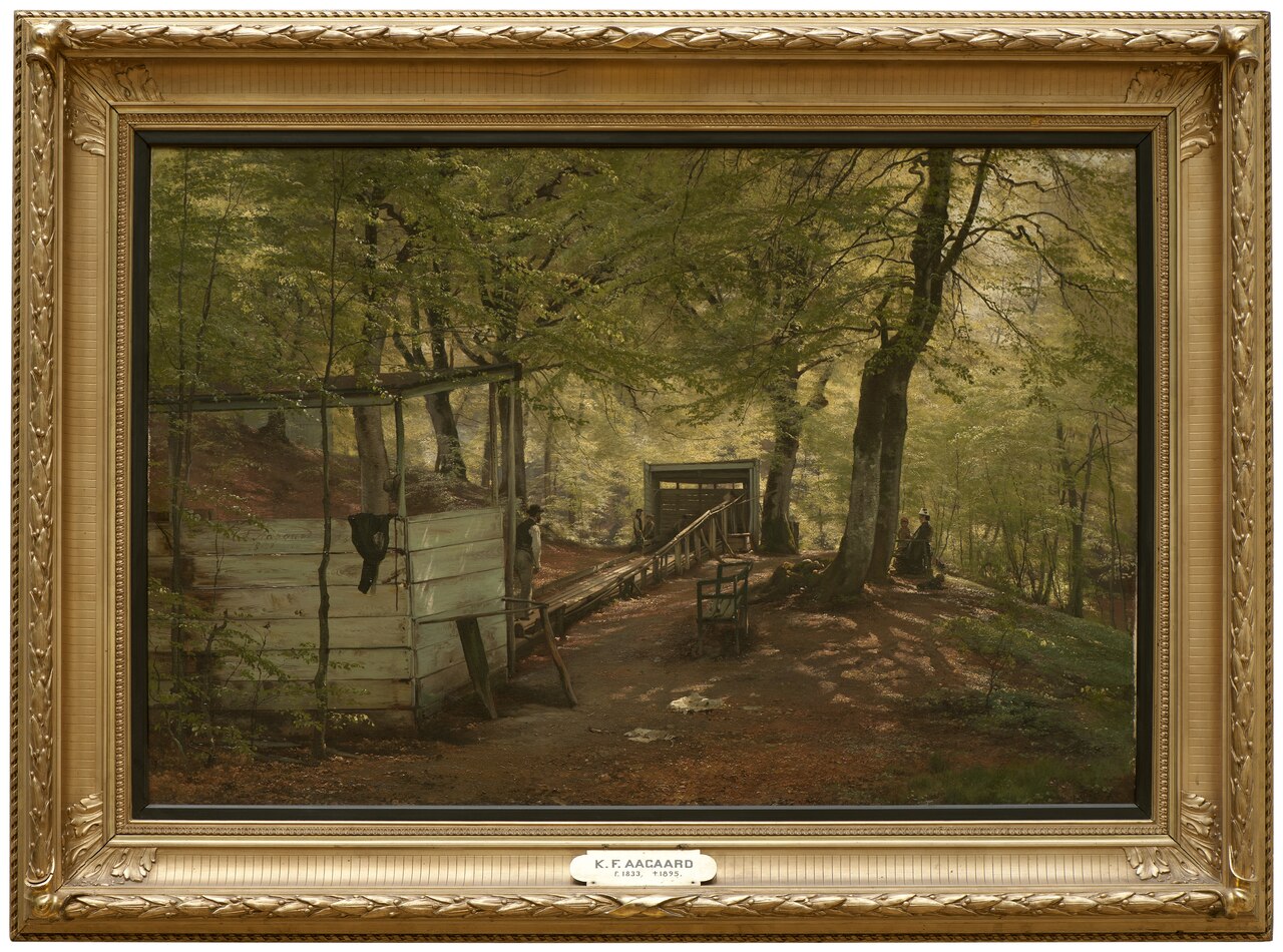 Skittle-alley in Saeby Forest. Spring Morning by Carl Frederik Aagaard