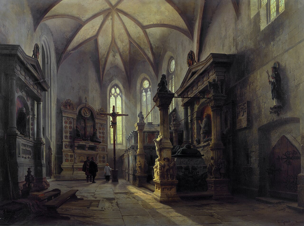 Funeral monuments of the Counts zu Mansfeld in Andreaskirche Eisleben by Carl Graeb