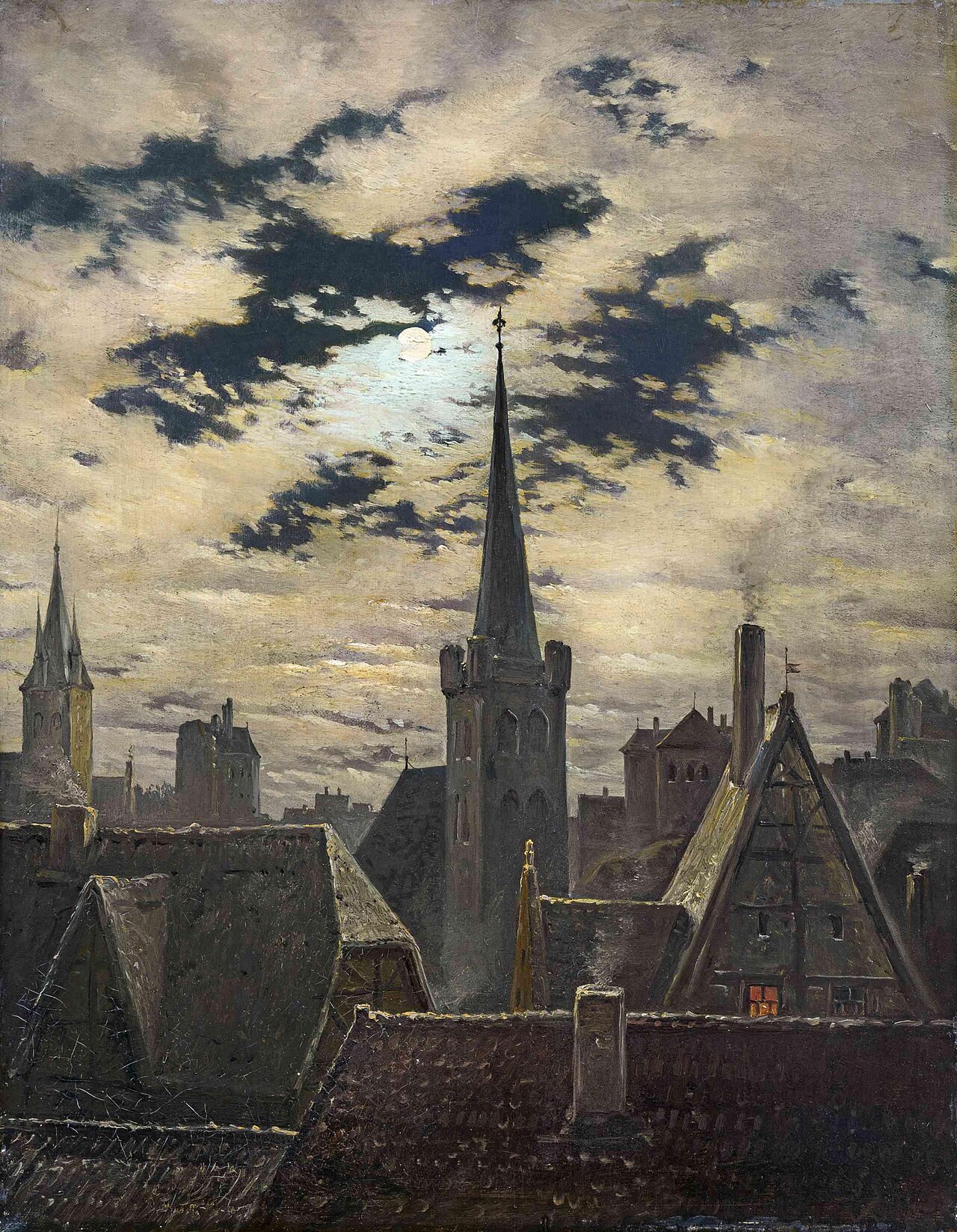 City by moonlight by Carl Gustav Carus