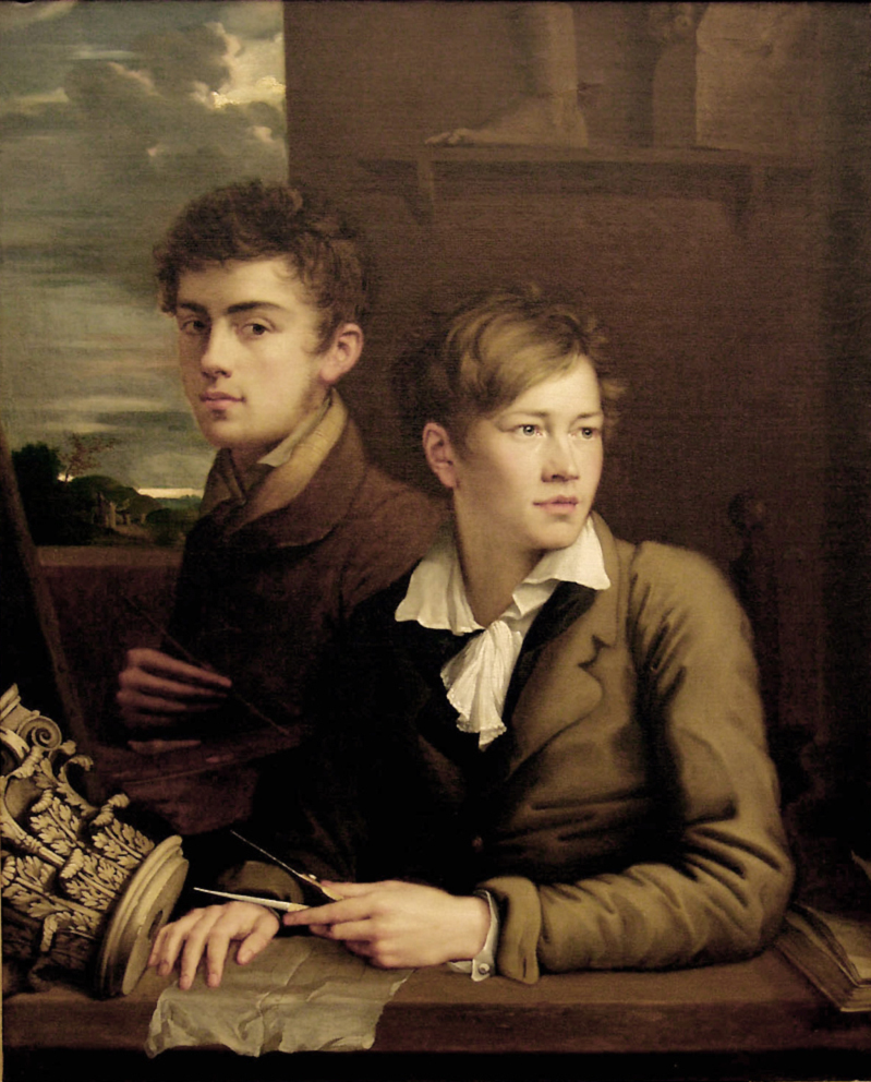 Self-Portrait with Johann Peter Weyer by Carl Joseph Begas