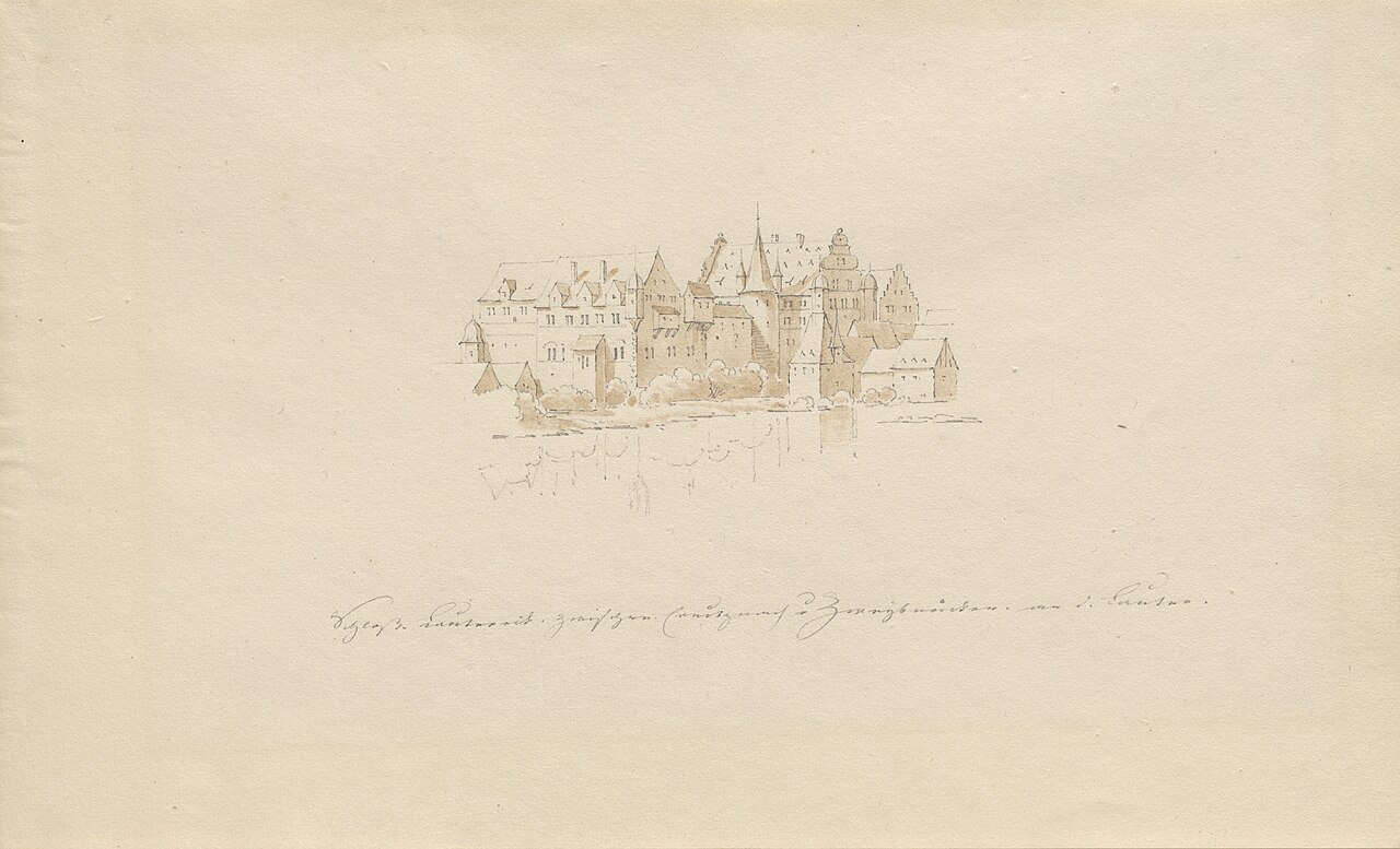 Schloss Lauter zwischen Creutznach u. Zweibrücken an d. Lauter by Carl Julius von Leypold