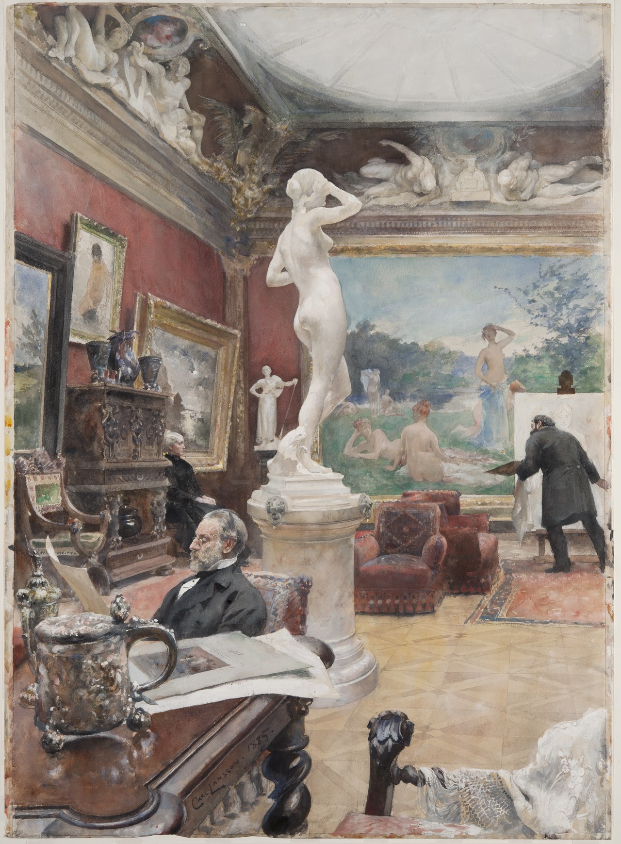 Interior of the Fürstenberg Gallery by Carl Larsson