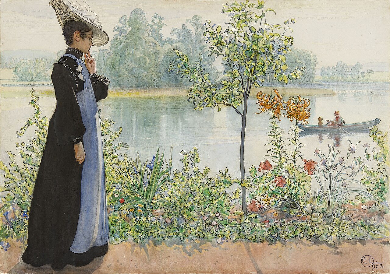 Karin by the shore by Carl Larsson
