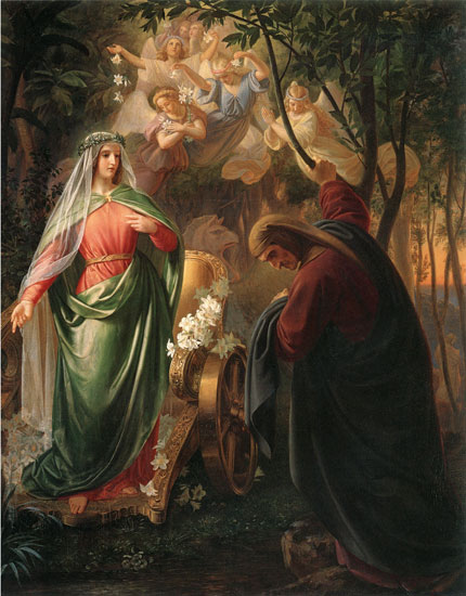 Dante und Beatrice by Carl Oesterley