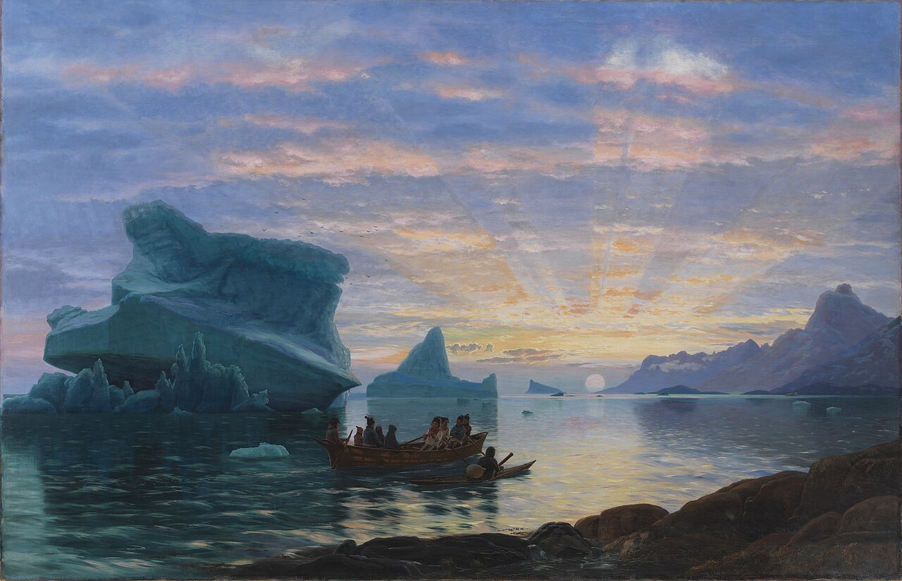 Midnatsstemning ved den grønlandske kyst by Carl Rasmussen