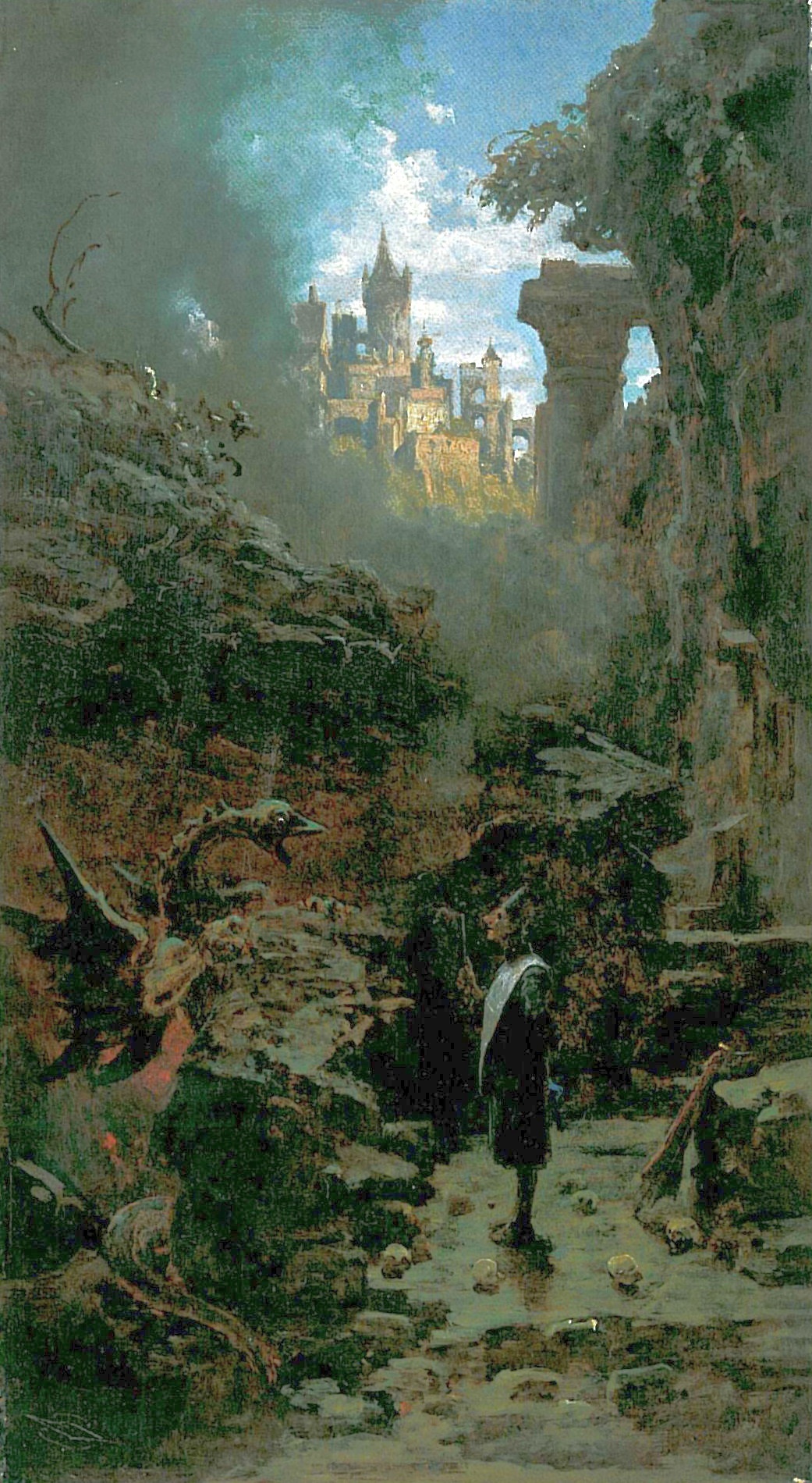 Magician and Dragon by Carl Spitzweg