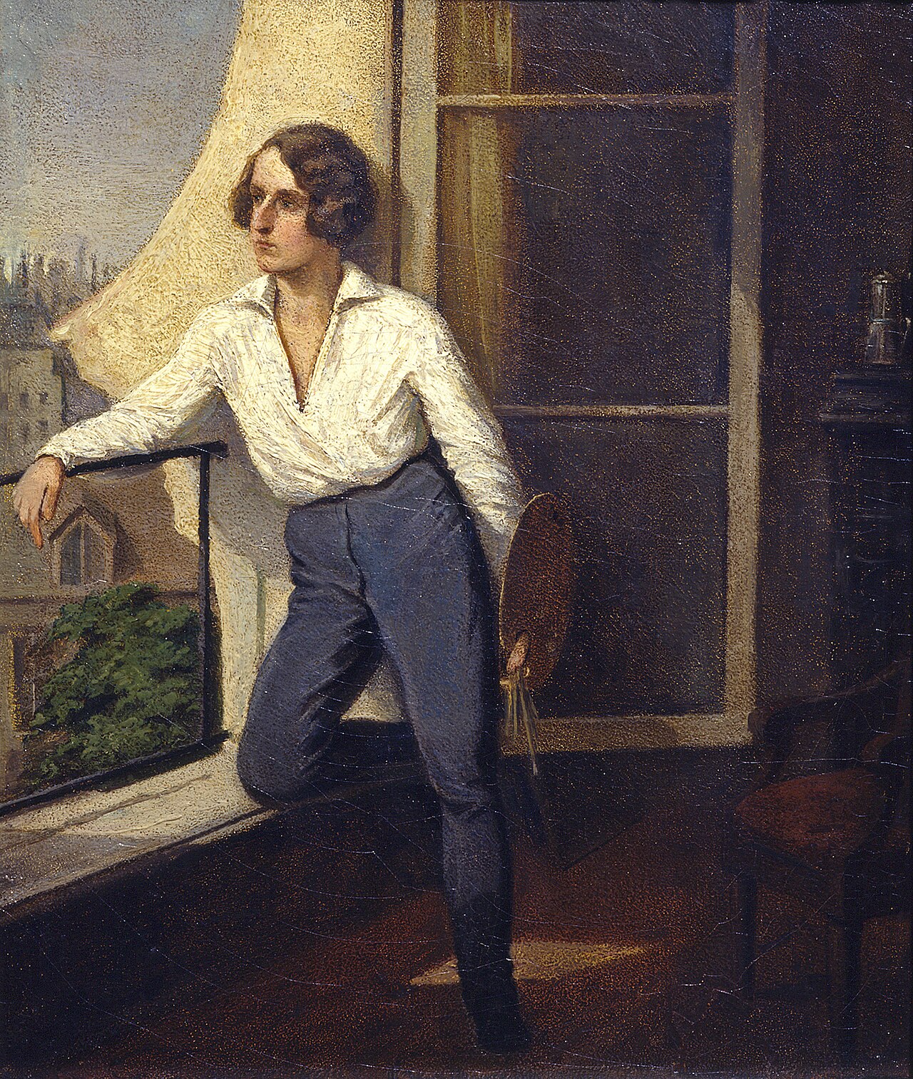 Self-portrait at the window by Carl Steffeck