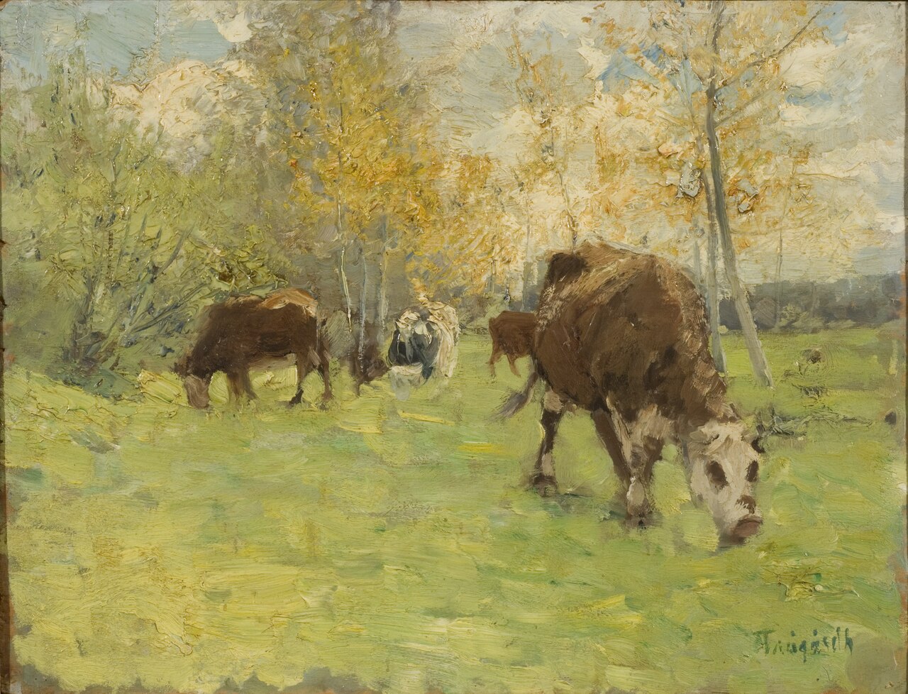 Landskap med kor by Carl Trägårdh