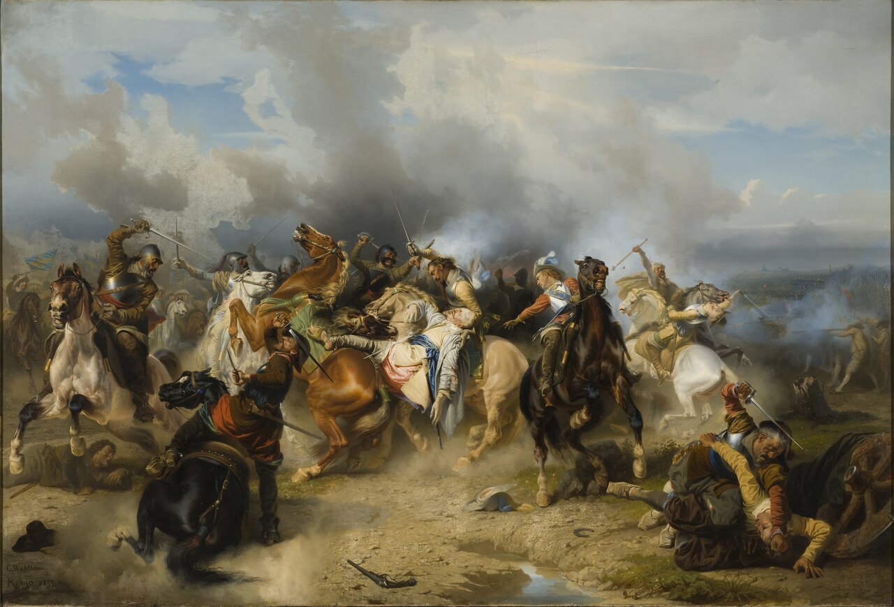 Death of King Gustav II Adolf of Sweden at the Battle of Lützen by Carl Wahlbom