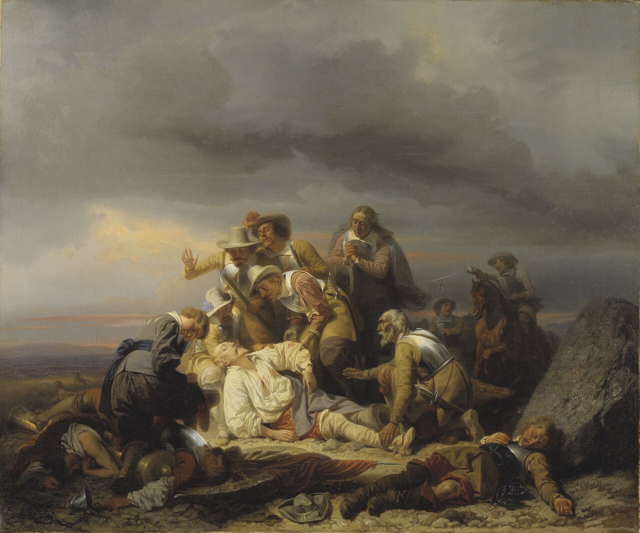 Finding the Body of King Gustav II Adolf of Sweden after the Battle of Lütze by Carl Wahlbom
