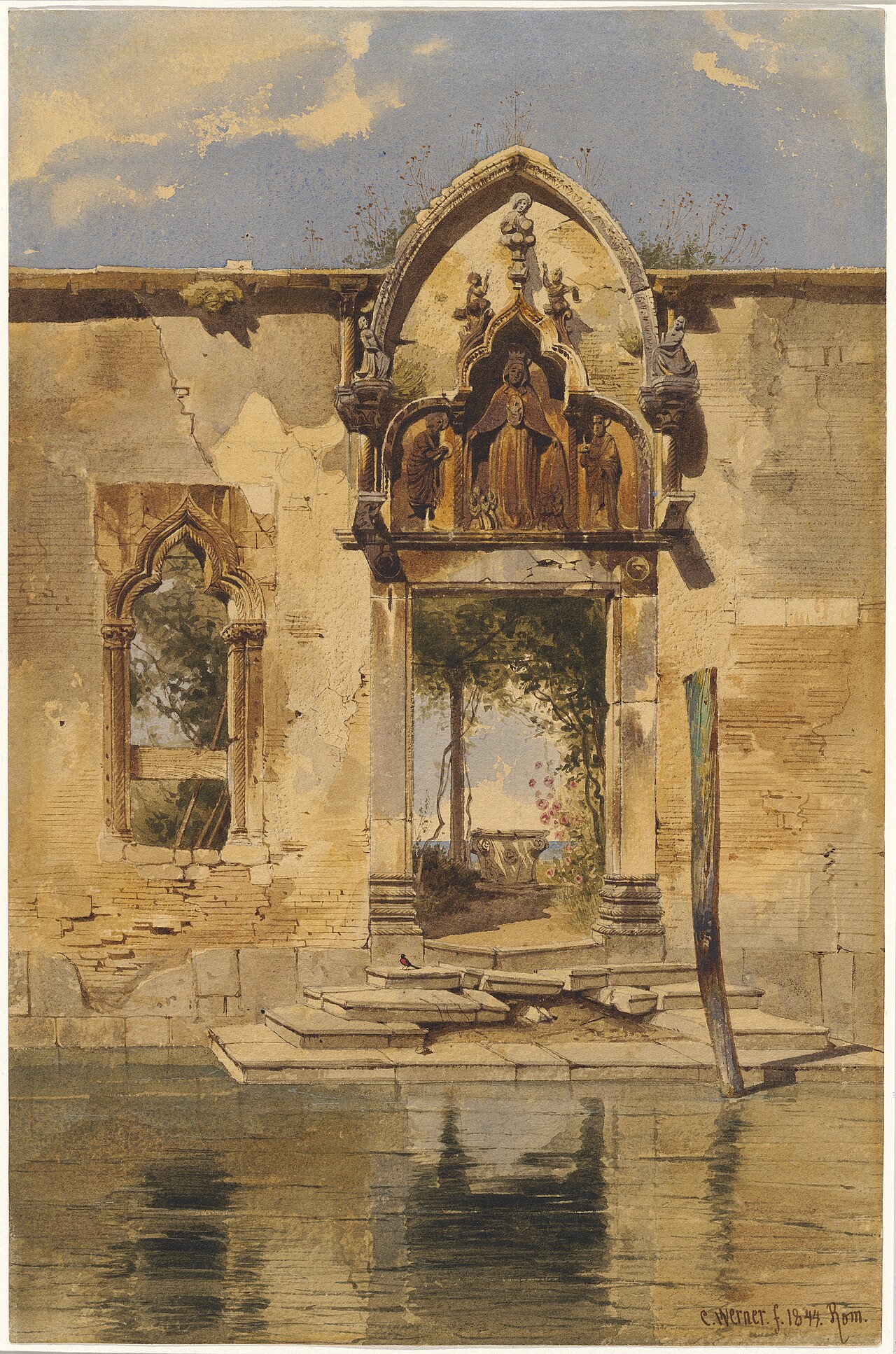 The Portal of the Madonna della Misericordia from the Canal by Carl Werner