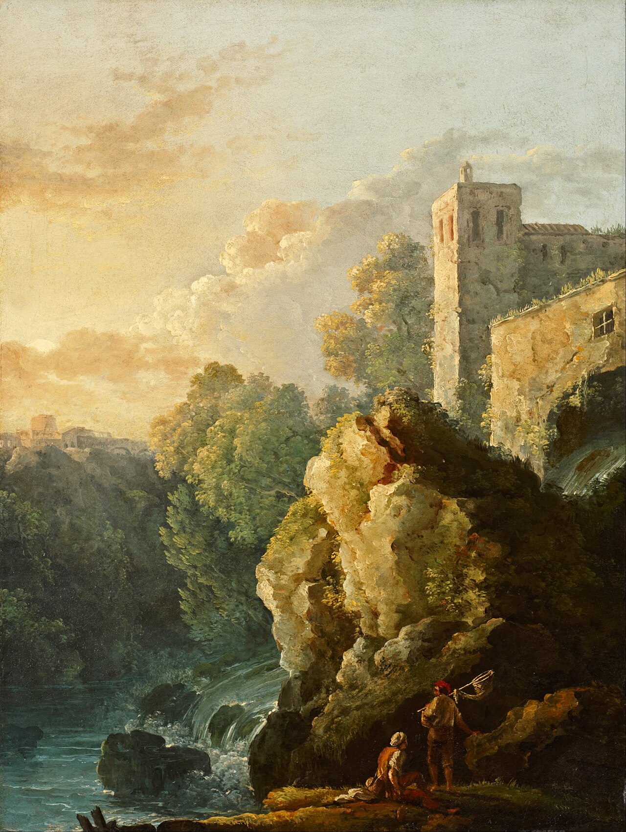 Castle and Waterfall by Carlo Bonavia