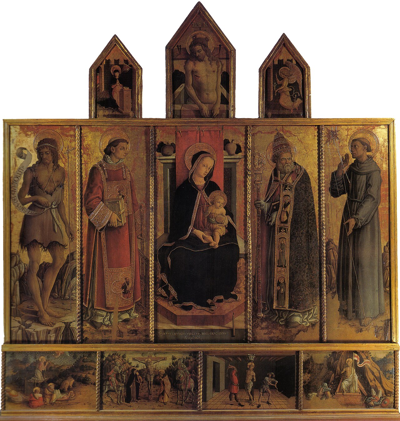 Polyptych of Madonna and child with saints by Carlo Crivelli