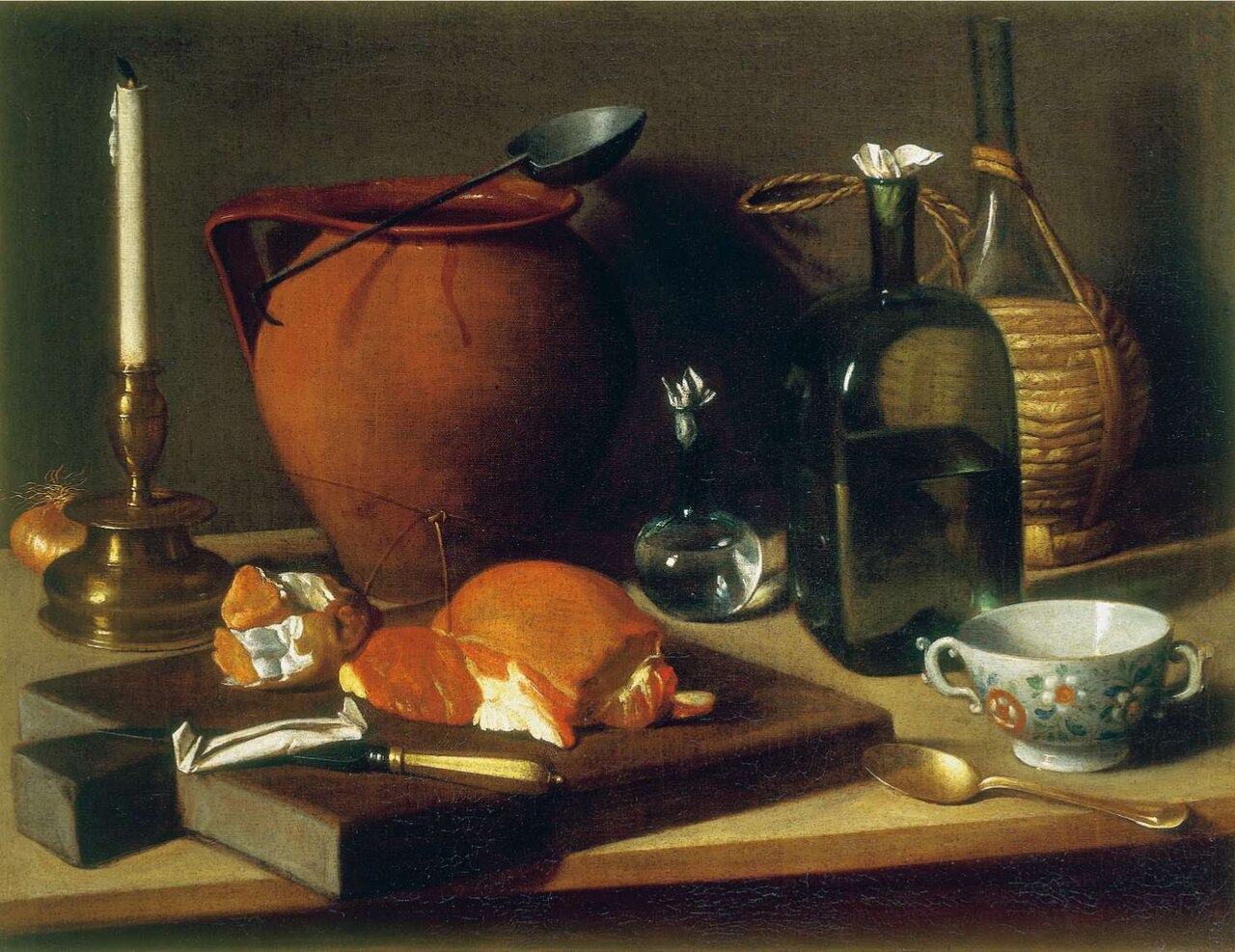 Still Life with Cup, Bottle, Clay Pot and Candlestick by Carlo Magini