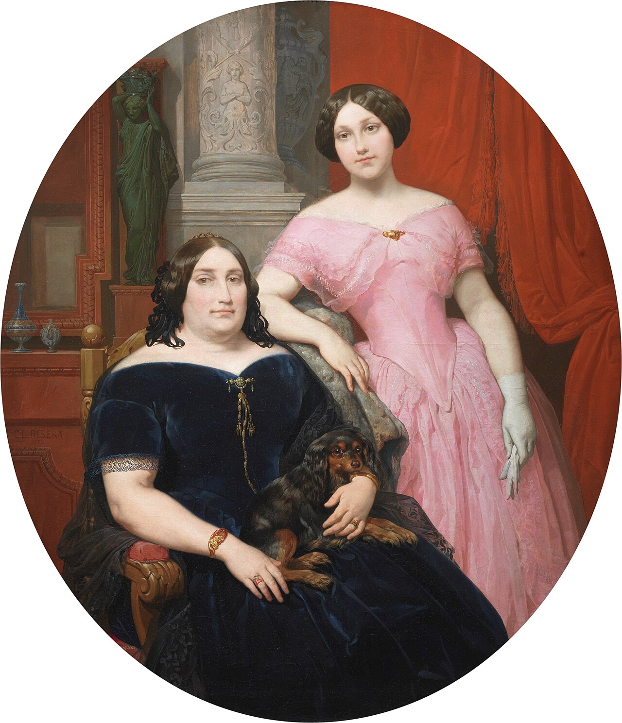 Magdalena Parrella y Urbieta and her Daughter, Elisa Tapia y Parrella by Carlos Luis de Ribera y Fieve