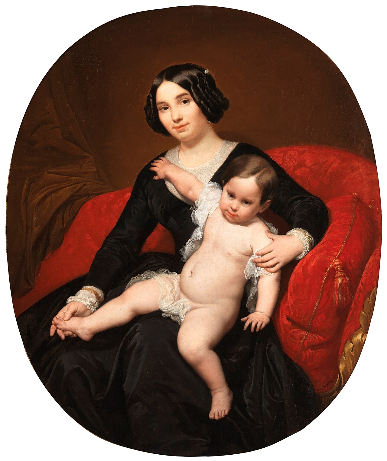Portrait of a Lady with her Son by Carlos Luis de Ribera y Fieve