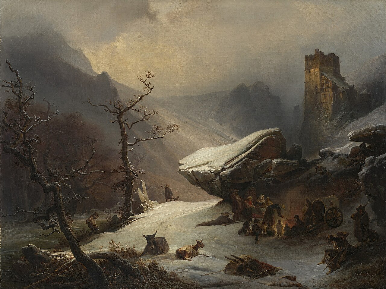 A Winter Scene by Caspar Scheuren