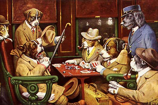 Dogs Playing Poker by Cassius Marcellus Coolidge