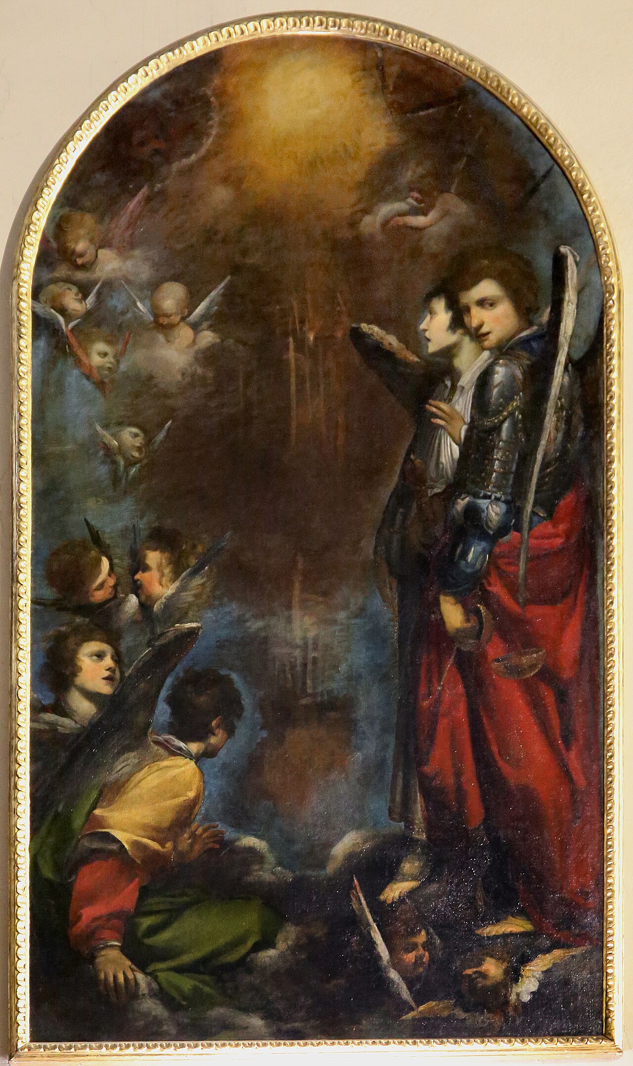 Saint Michael and Adoring Angels by Cecco Bravo