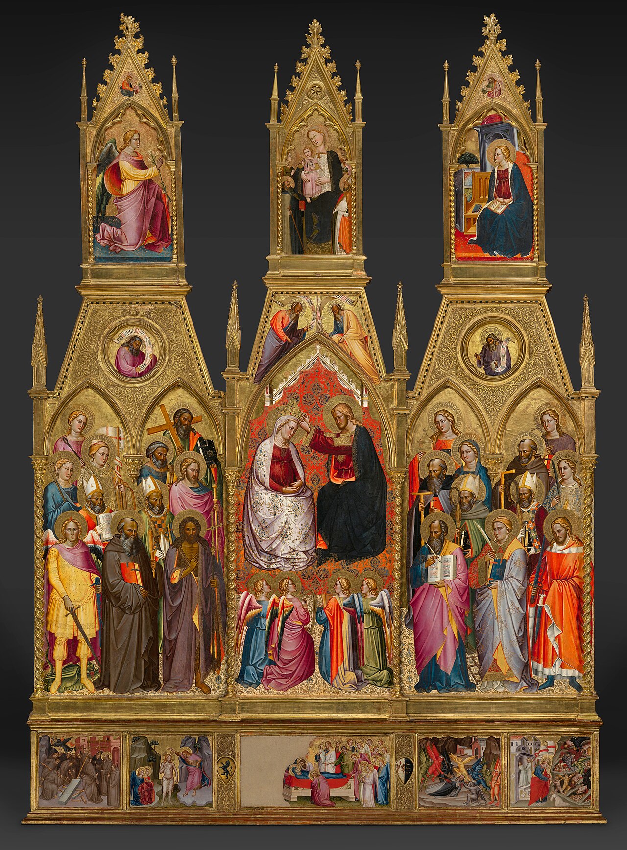 Polyptych with Coronation of the Virgin and Saints by Cenni di Francesco
