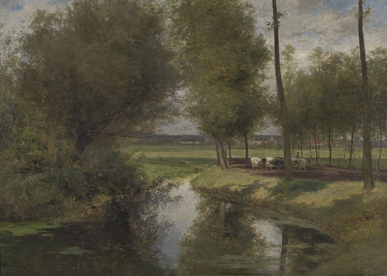 Landscape by the River Lys or The Road to the ‘Patijntje’ in Ghent by César de Cock
