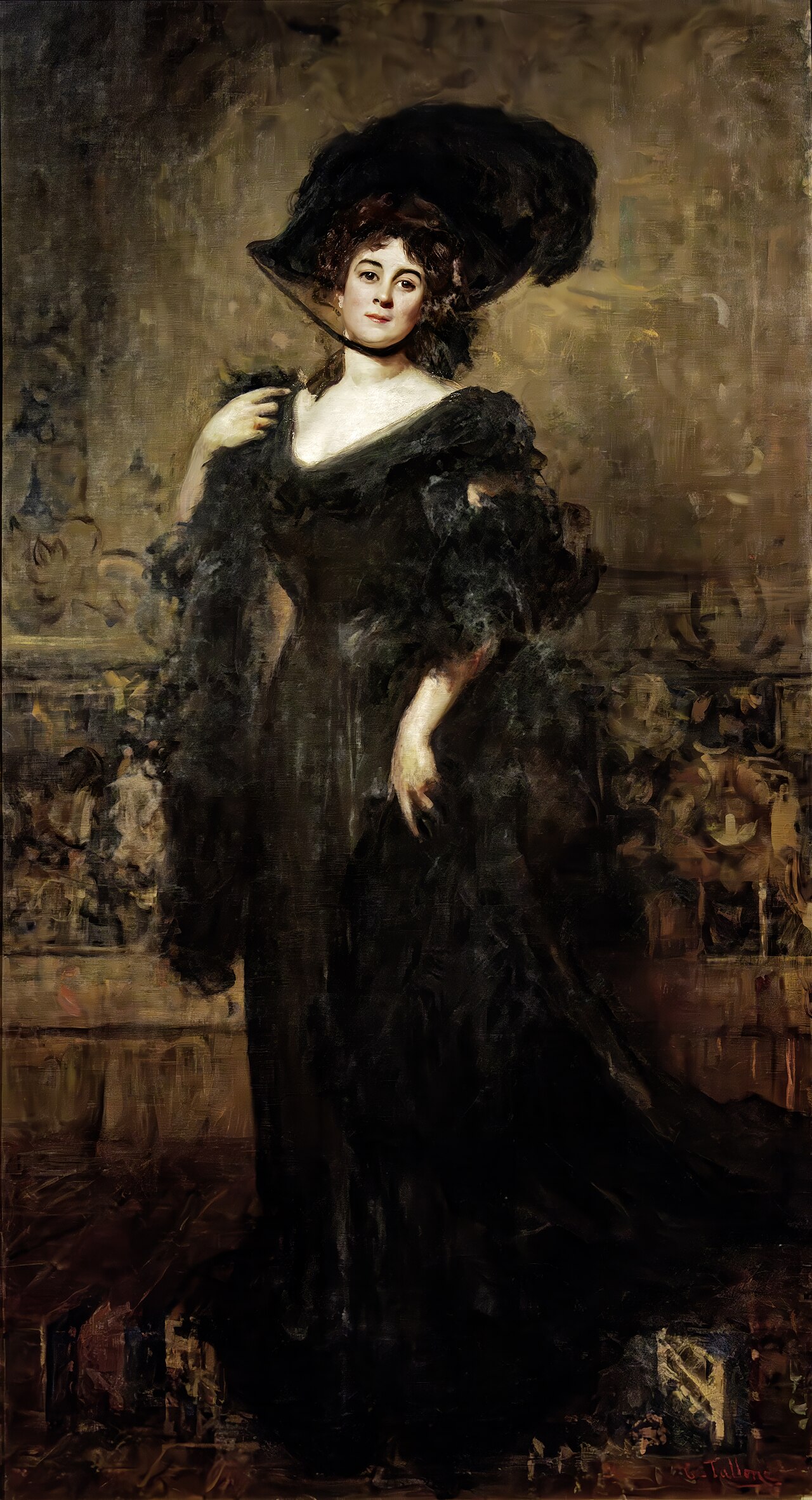 Portrait of Mrs. Ester de Amorim by Cesare Tallone