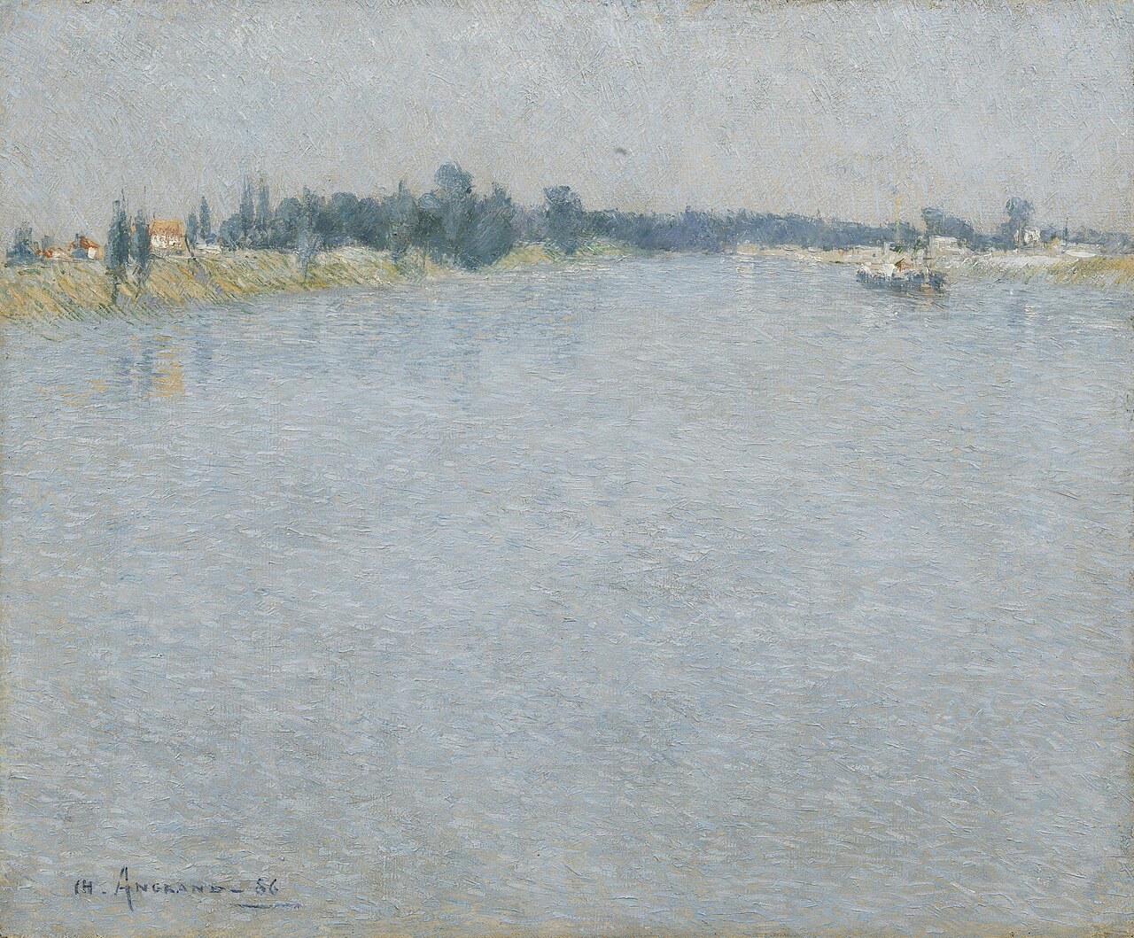 The Seine, Morning (Saint-Ouen) by Charles Angrand