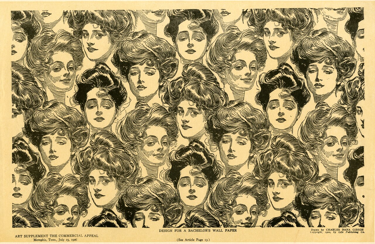 Design for a Bachelor's Wallpaper by Charles Dana Gibson