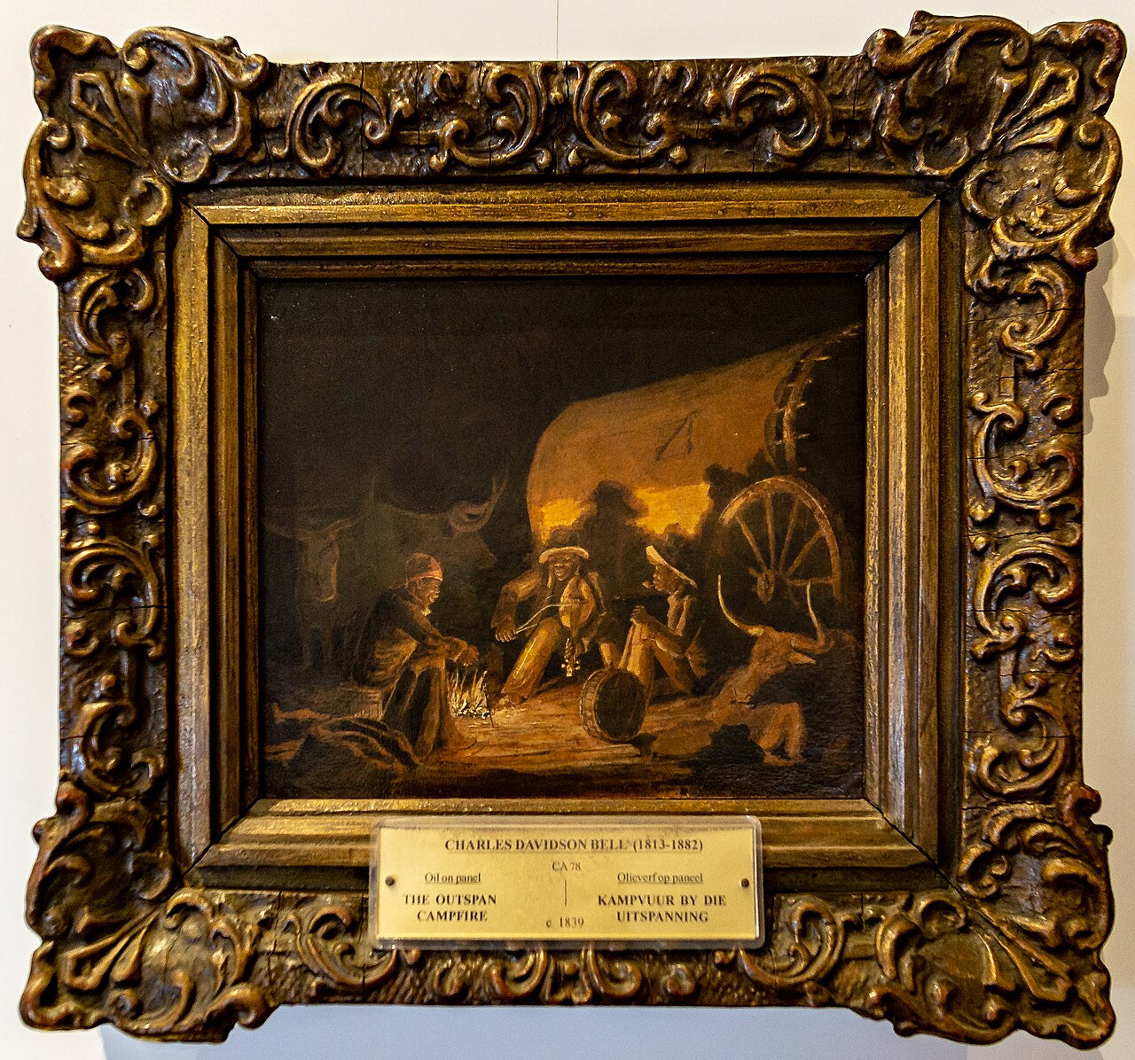 The outspan camp fire by Charles Davidson Bell